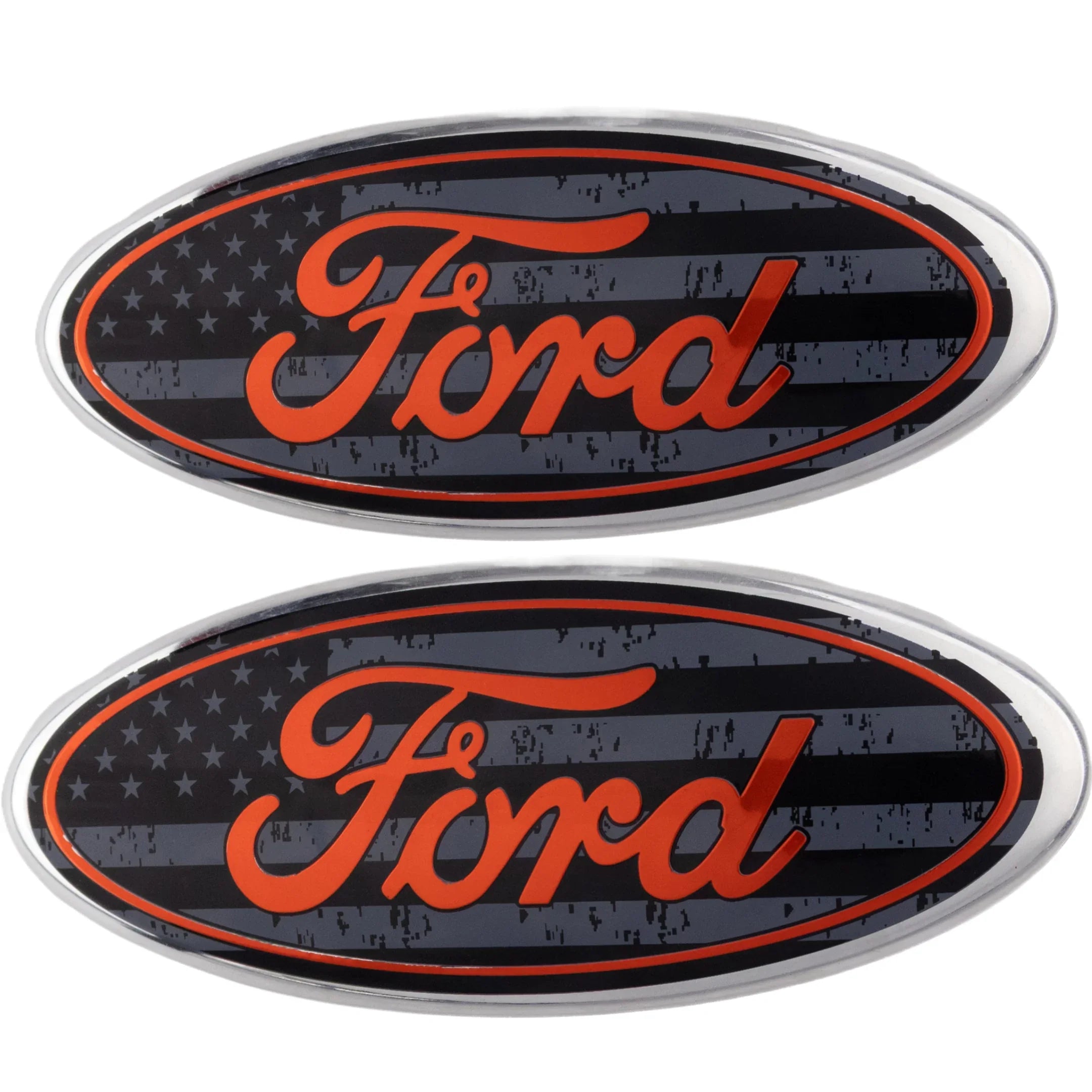 Ford Emblem Overlay | USA-Flagge Schwarz