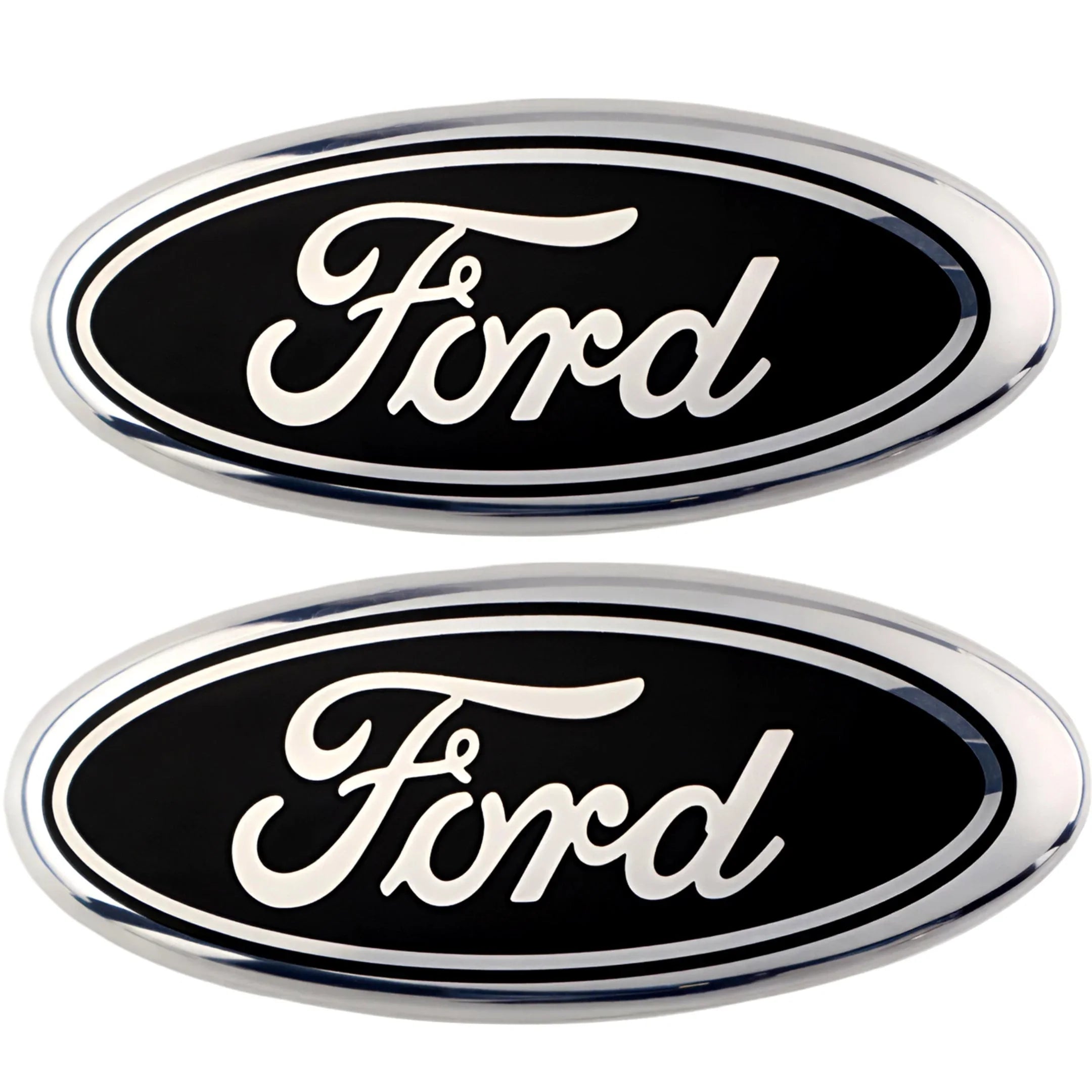 Ford Emblem Overlay | Silver Black