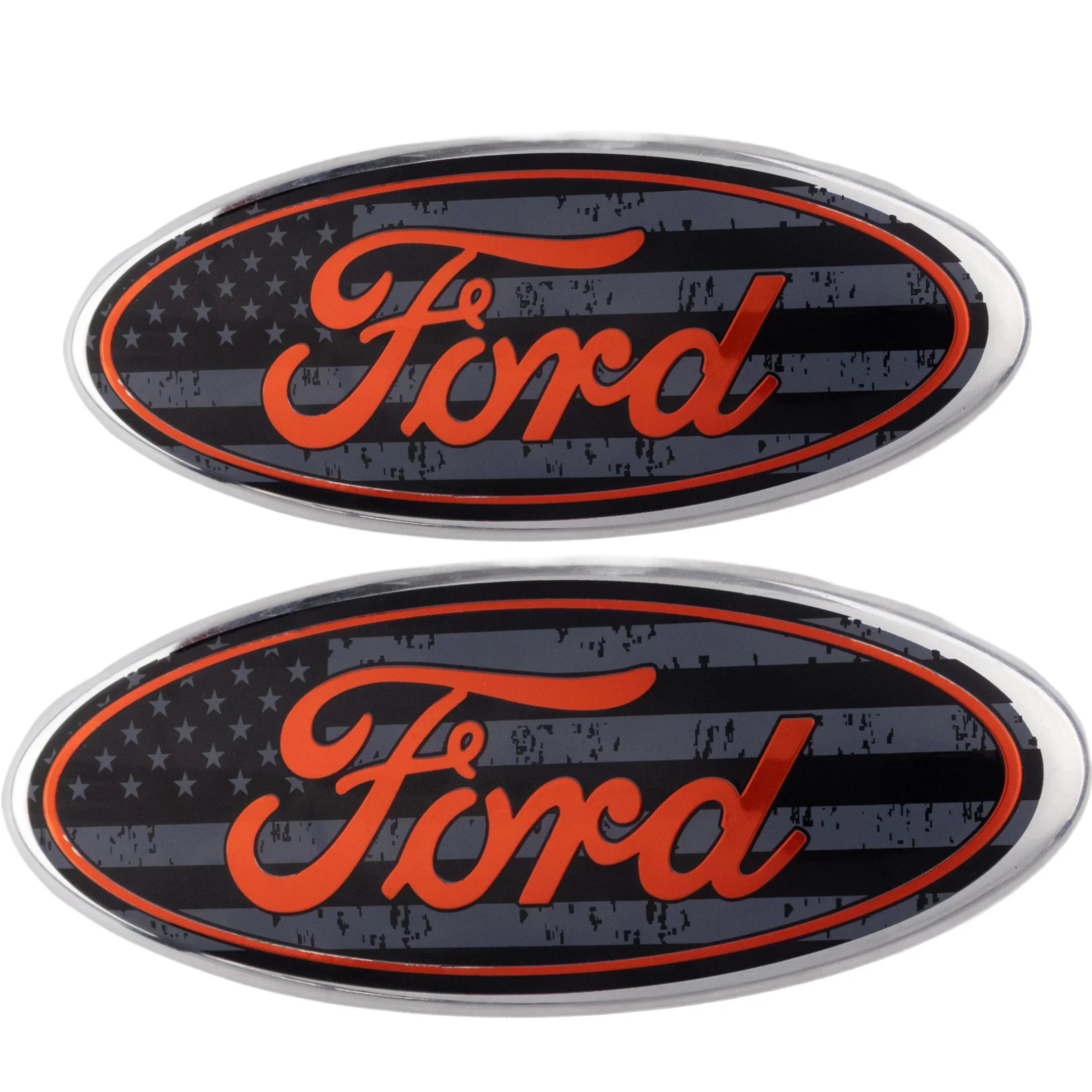 Ford Emblem Overlay | USA-Flagge Schwarz