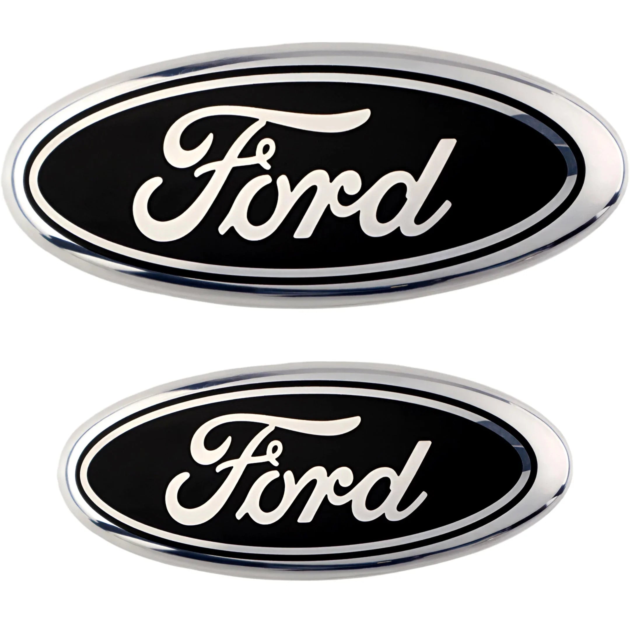 Ford Emblem Overlay | Silver Black