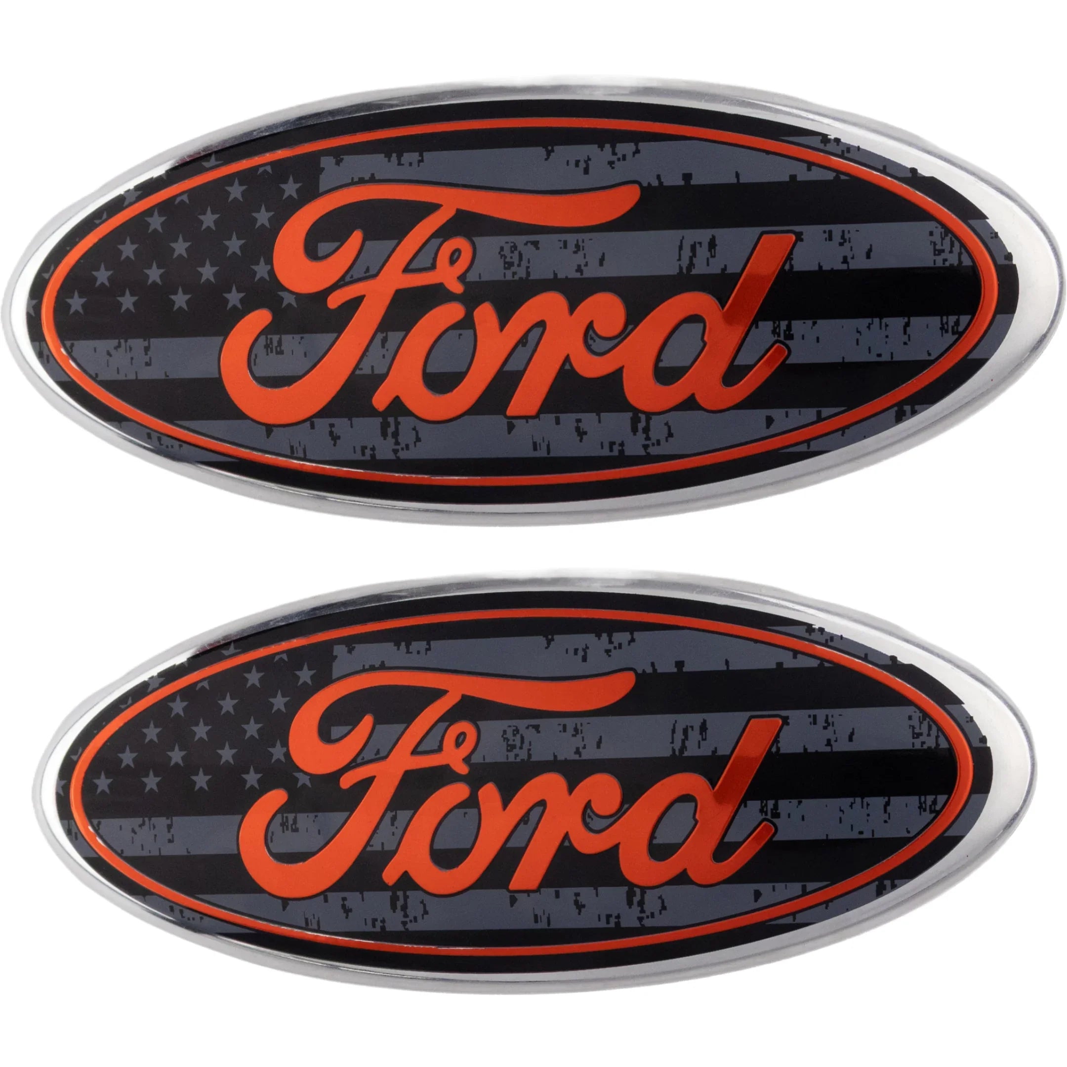 Ford Emblem Overlay | USA-Flagge Schwarz