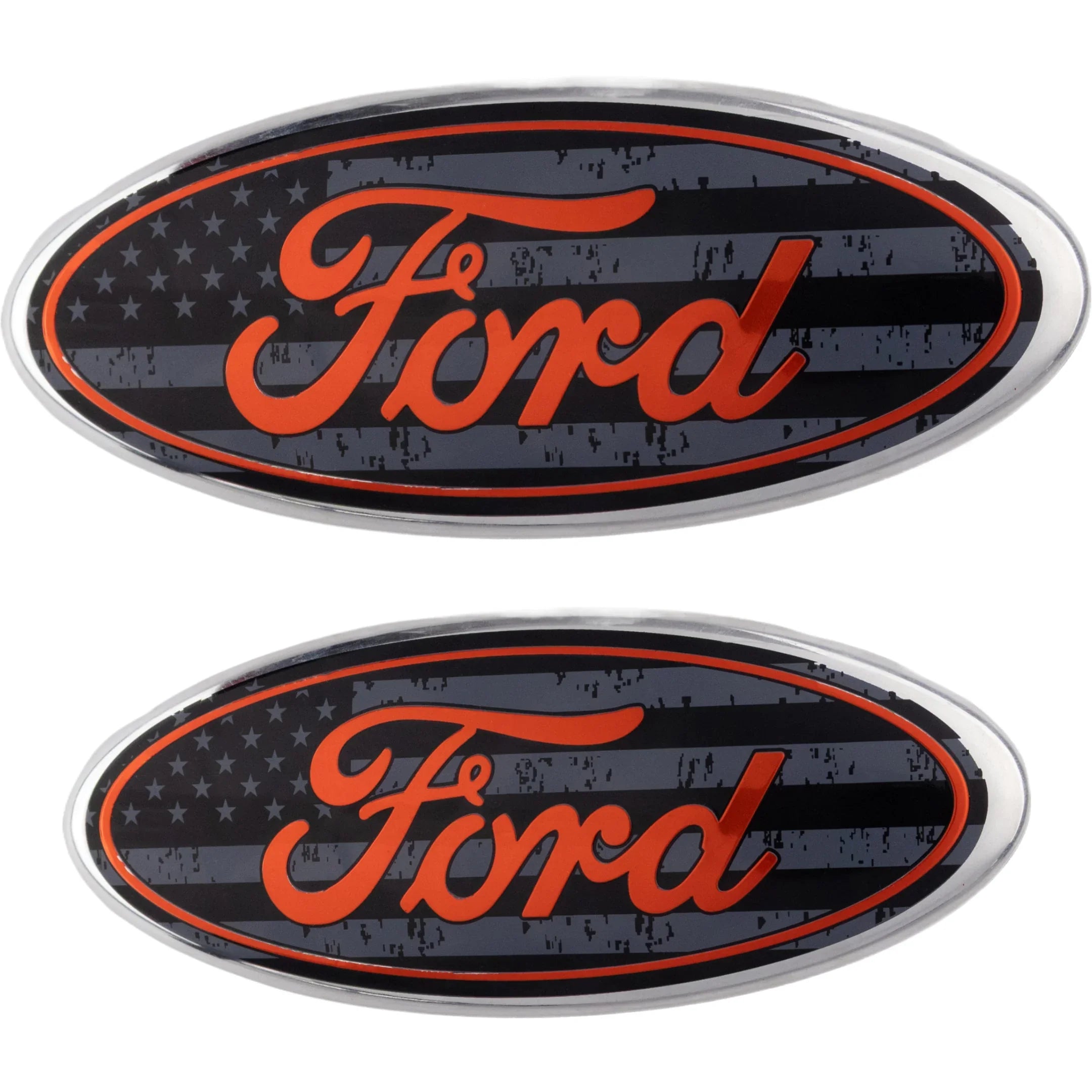 Ford Emblem Overlay | USA-Flagge Schwarz
