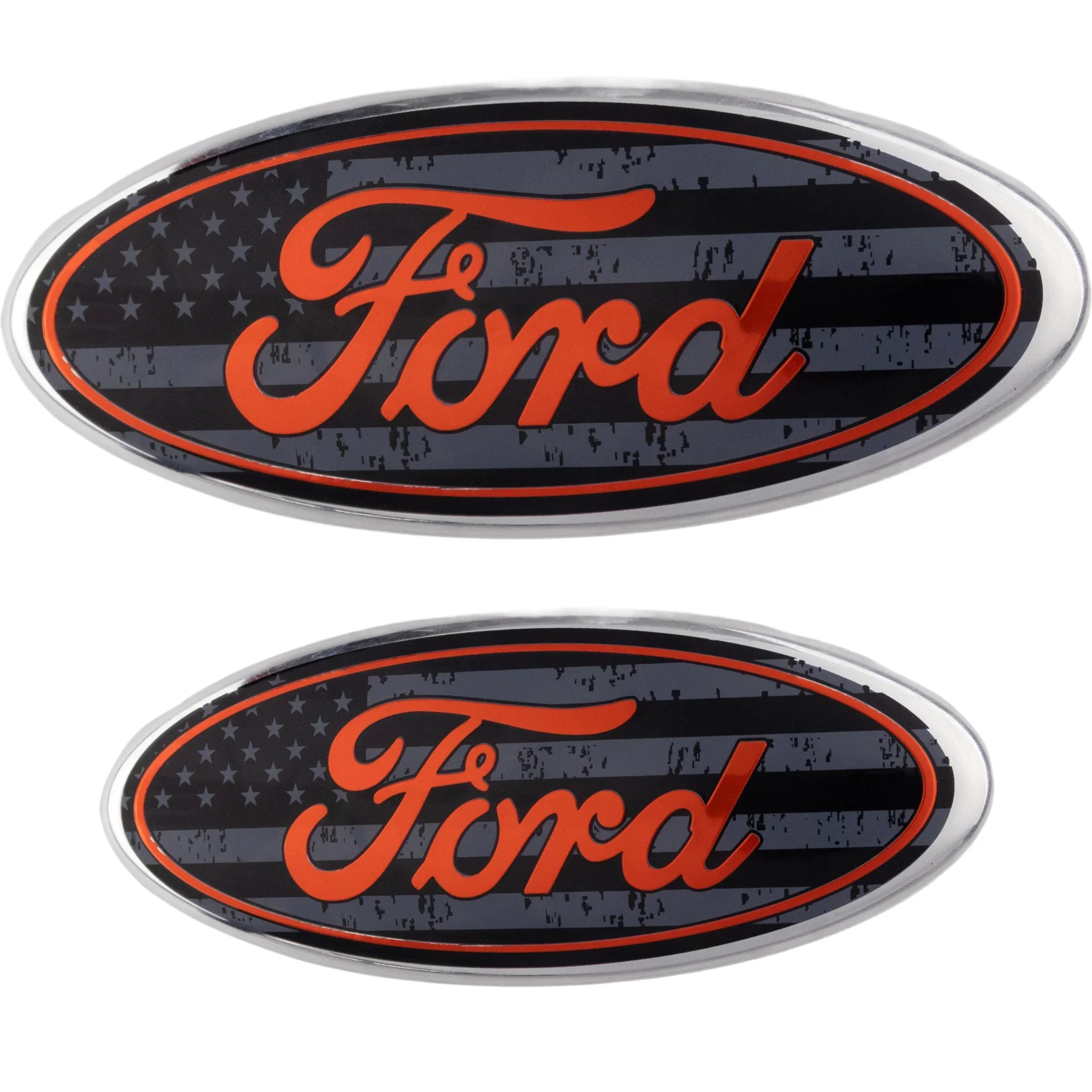 Ford Emblem Overlay | USA-Flagge Schwarz