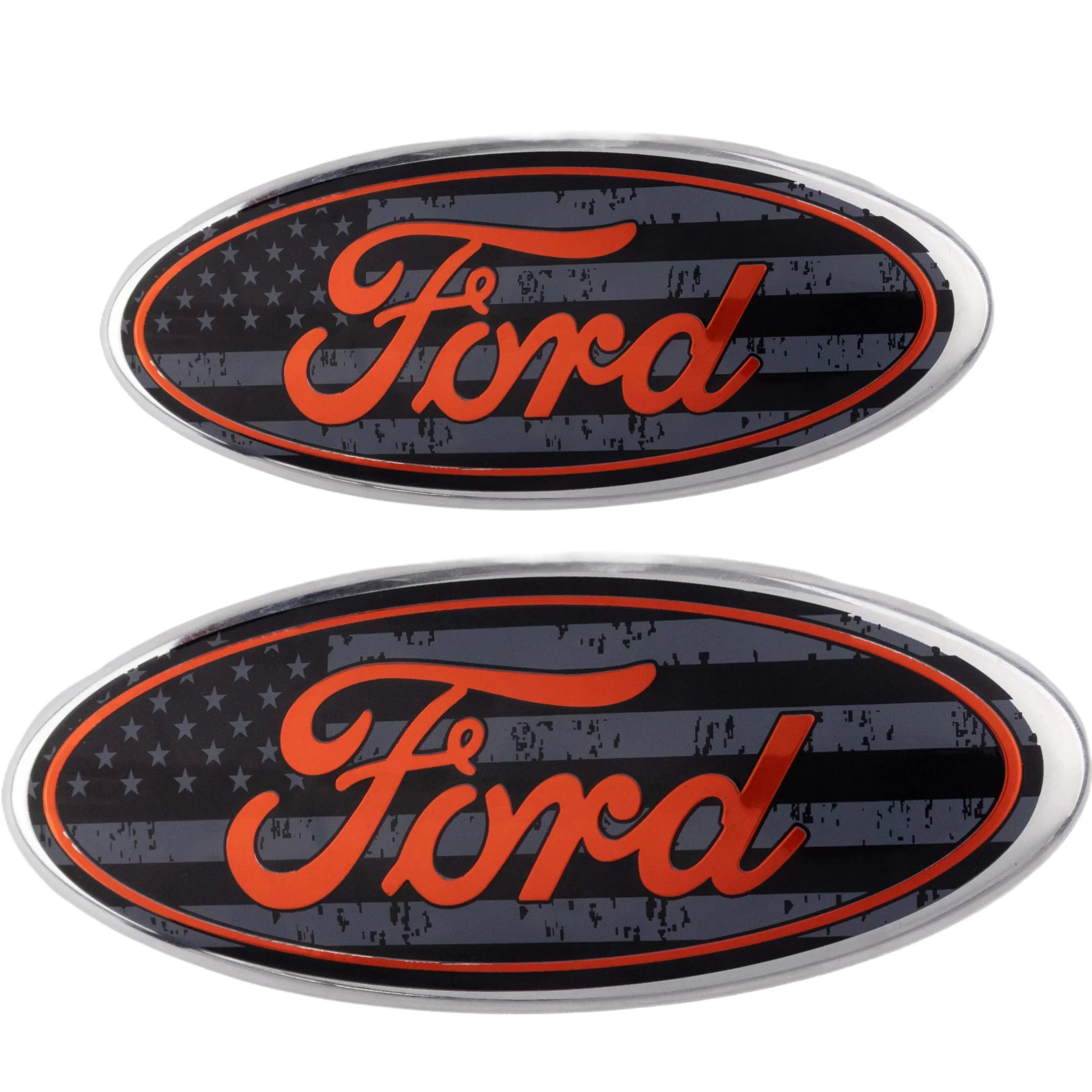 Ford Emblem Overlay | USA-Flagge Schwarz