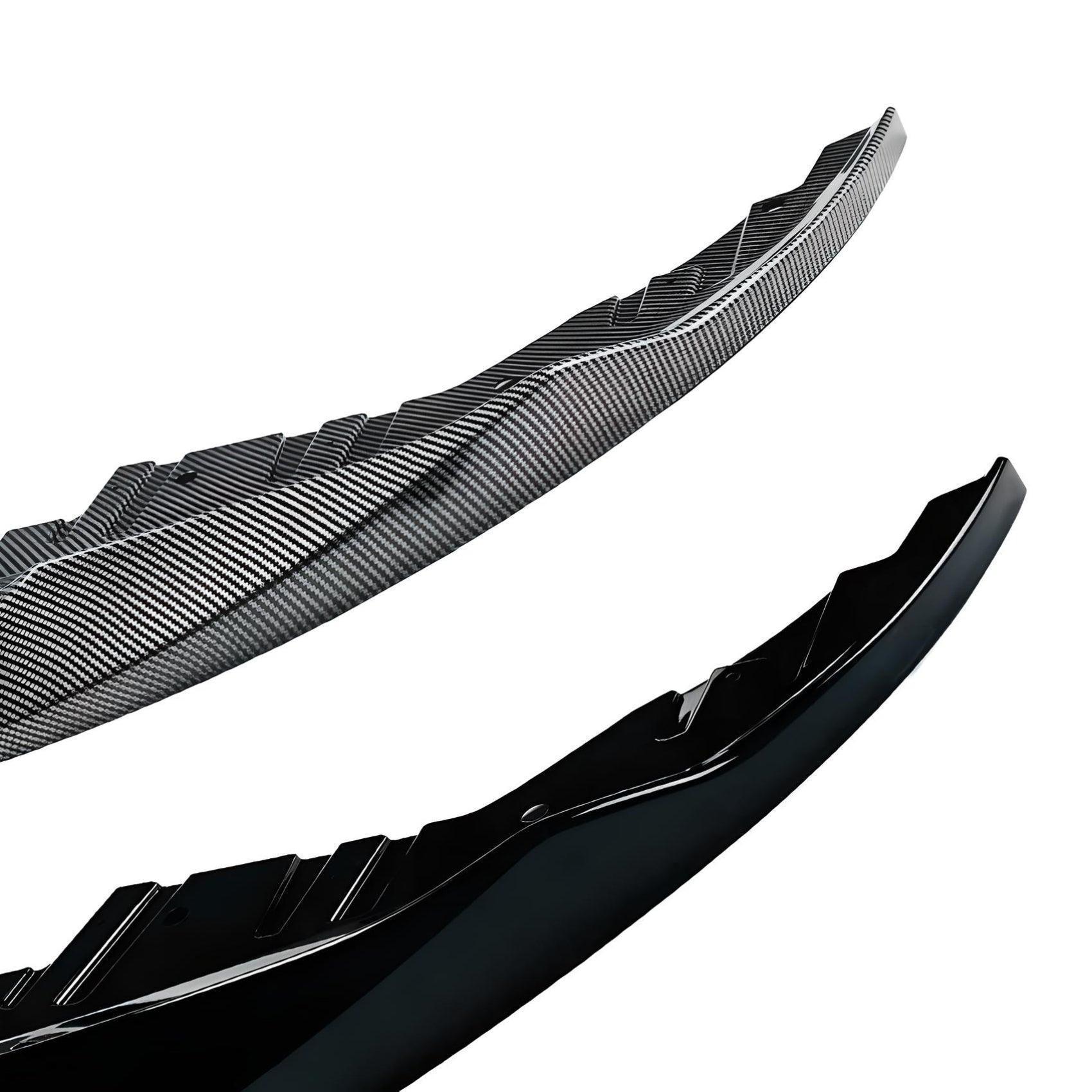 2Piece Front Bumper Lip Splitter – Gloss Black and Carbon Fiber – Compatible with BMW M3 F80 – Front