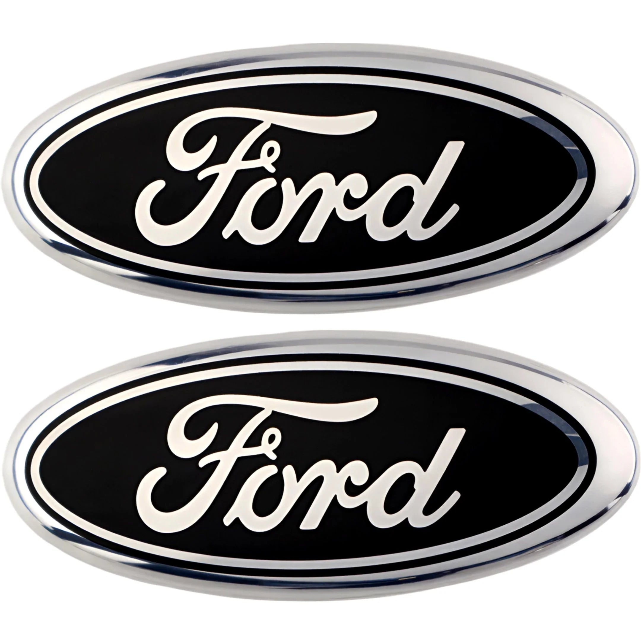Ford Emblem Overlay | Silver Black
