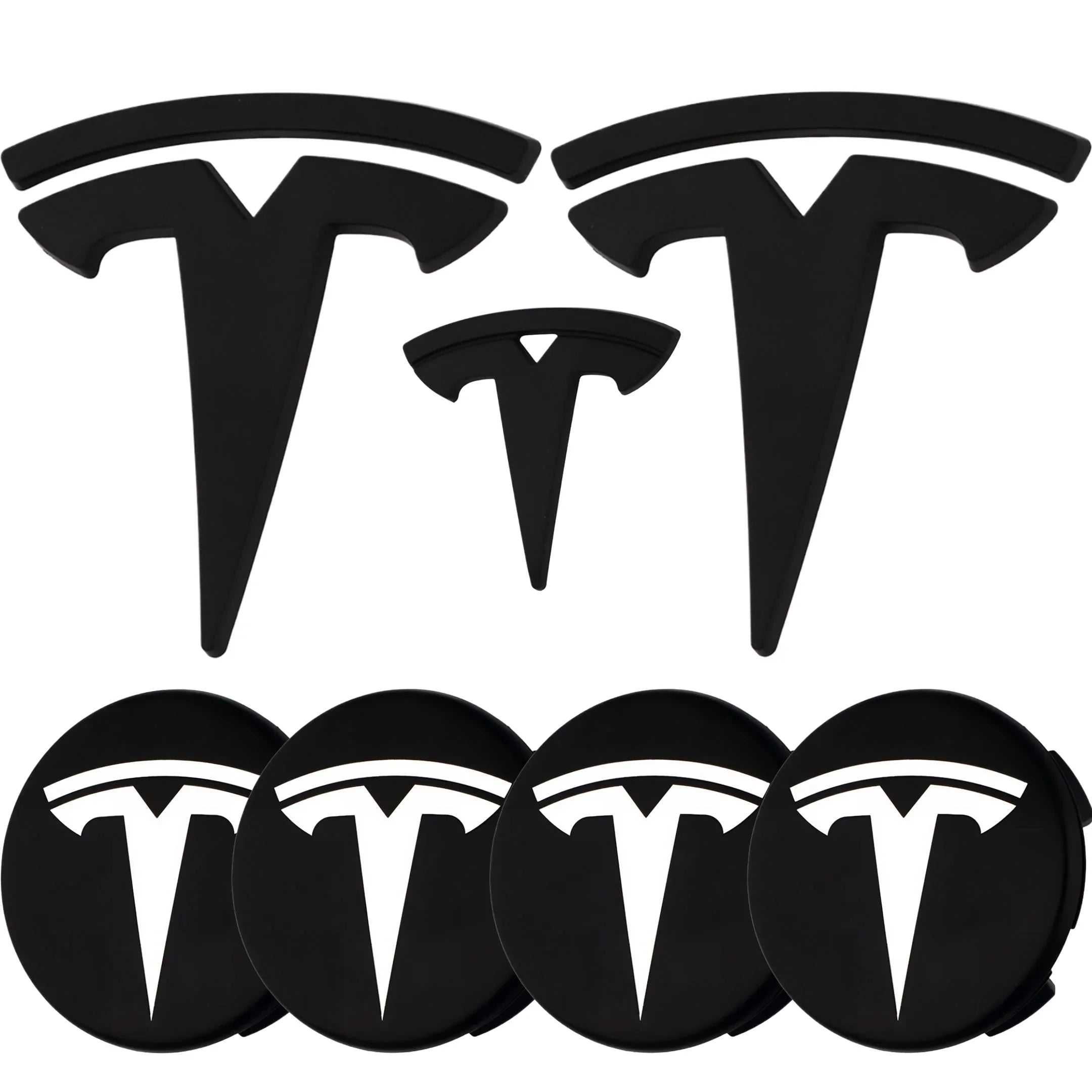 Tesla Emblem Overlay | Matte Black