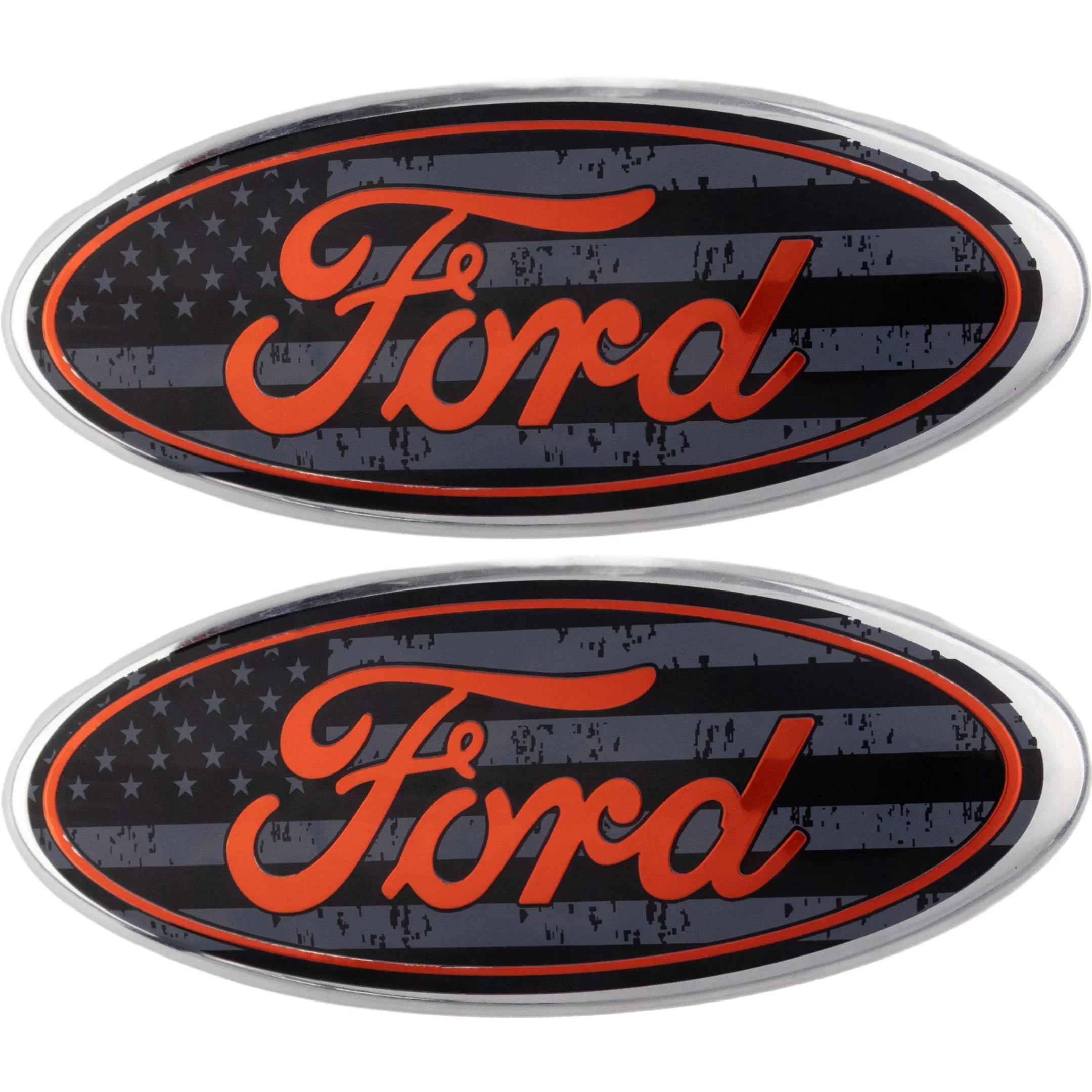Ford Emblem Overlay | USA-Flagge Schwarz