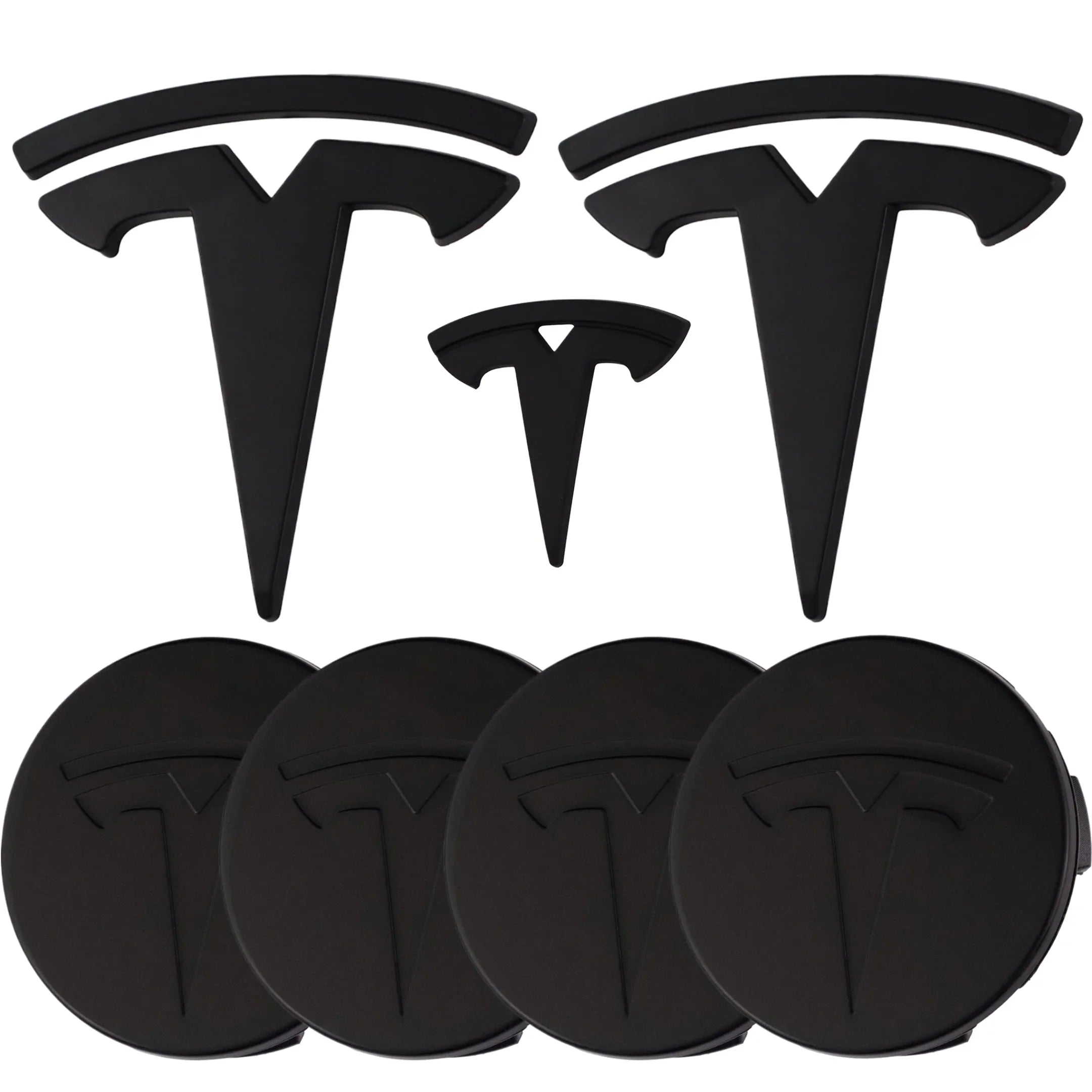Tesla Emblem Overlay | Matte Black