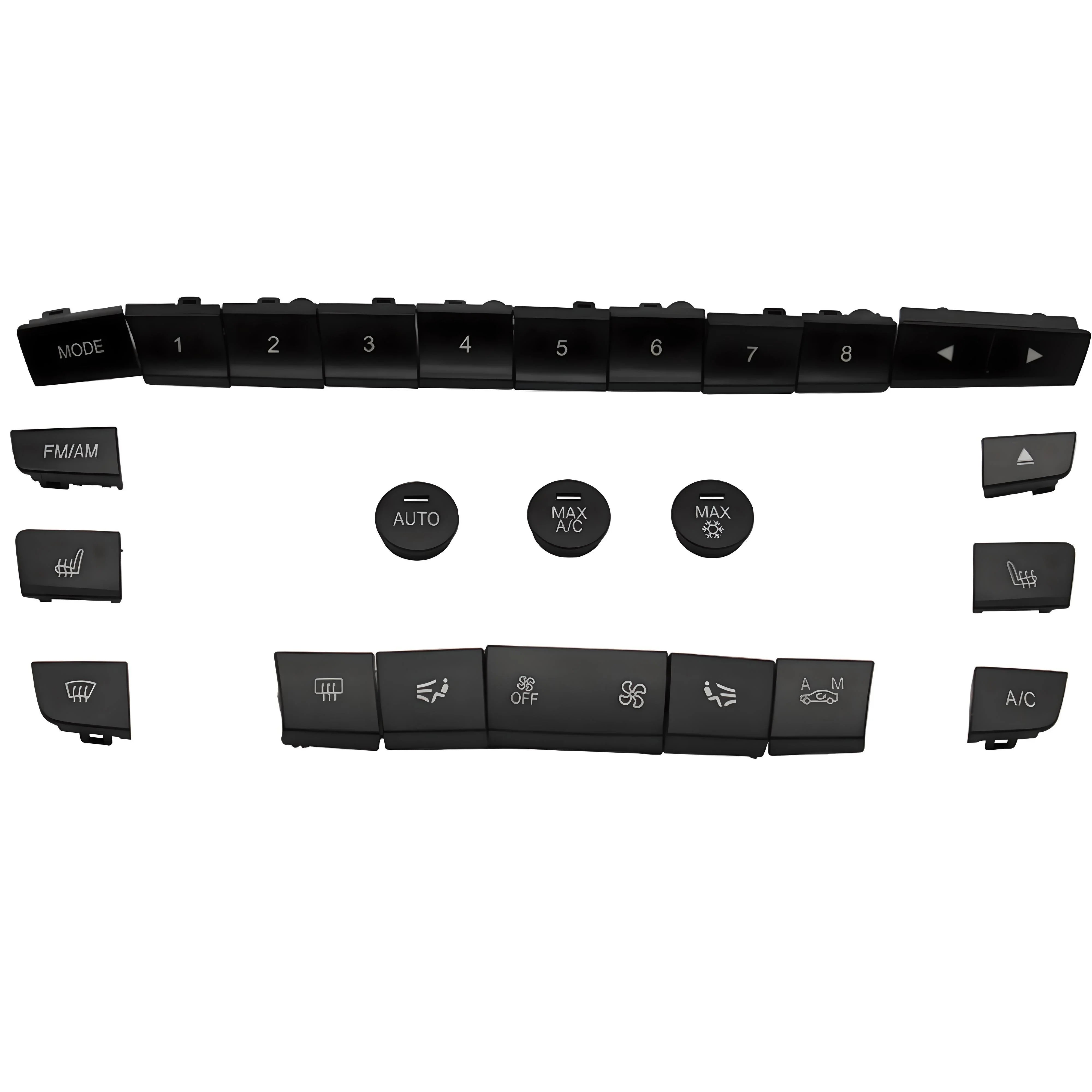 Button Set – Black – Compatible with BMW E63 E64 – Interior Control Panel