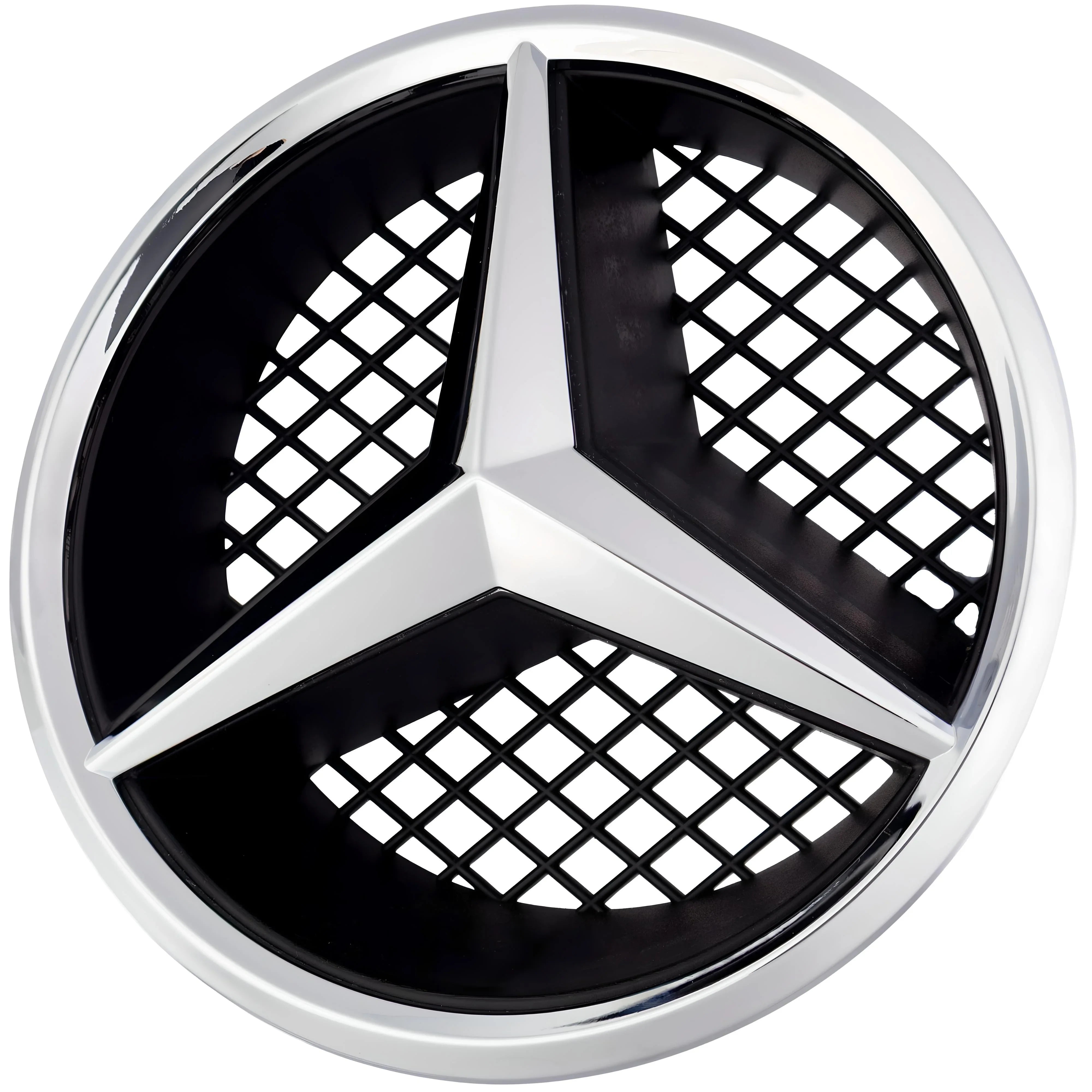 Mercedes Grille Emblem | Chrome - Grid Style - Aftermarket - The Zenara Shop