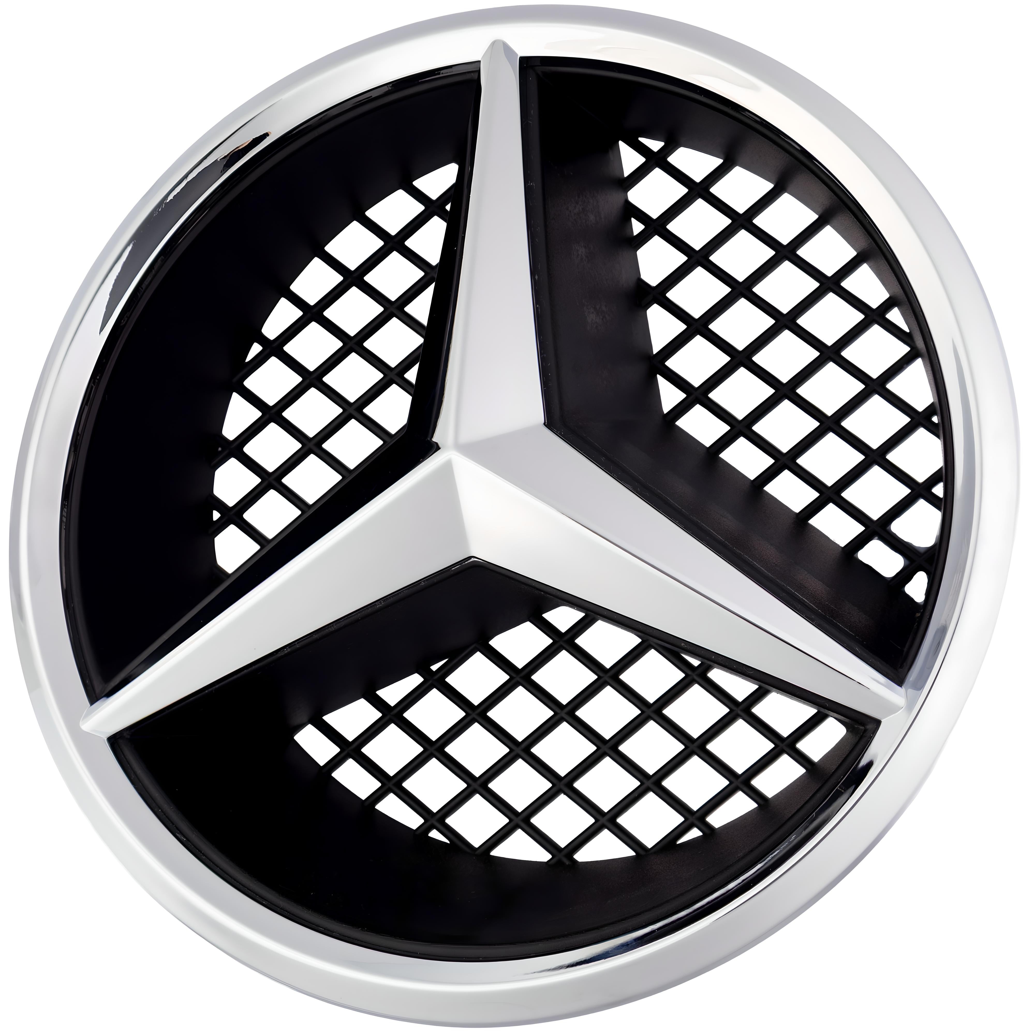 Mercedes Grille Emblem | Chrome - Grid Style