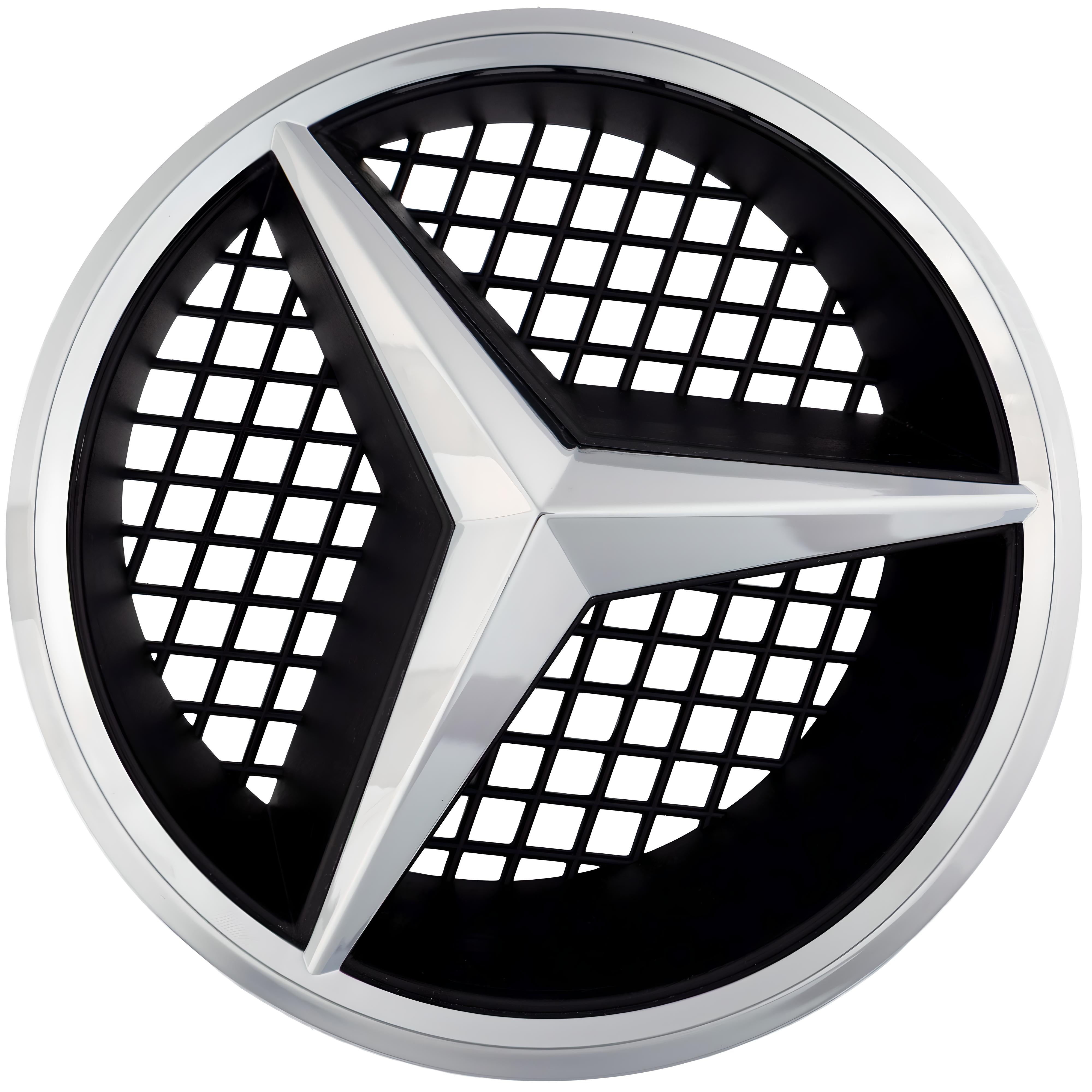 Mercedes Grille Emblem | Chrome - Grid Style
