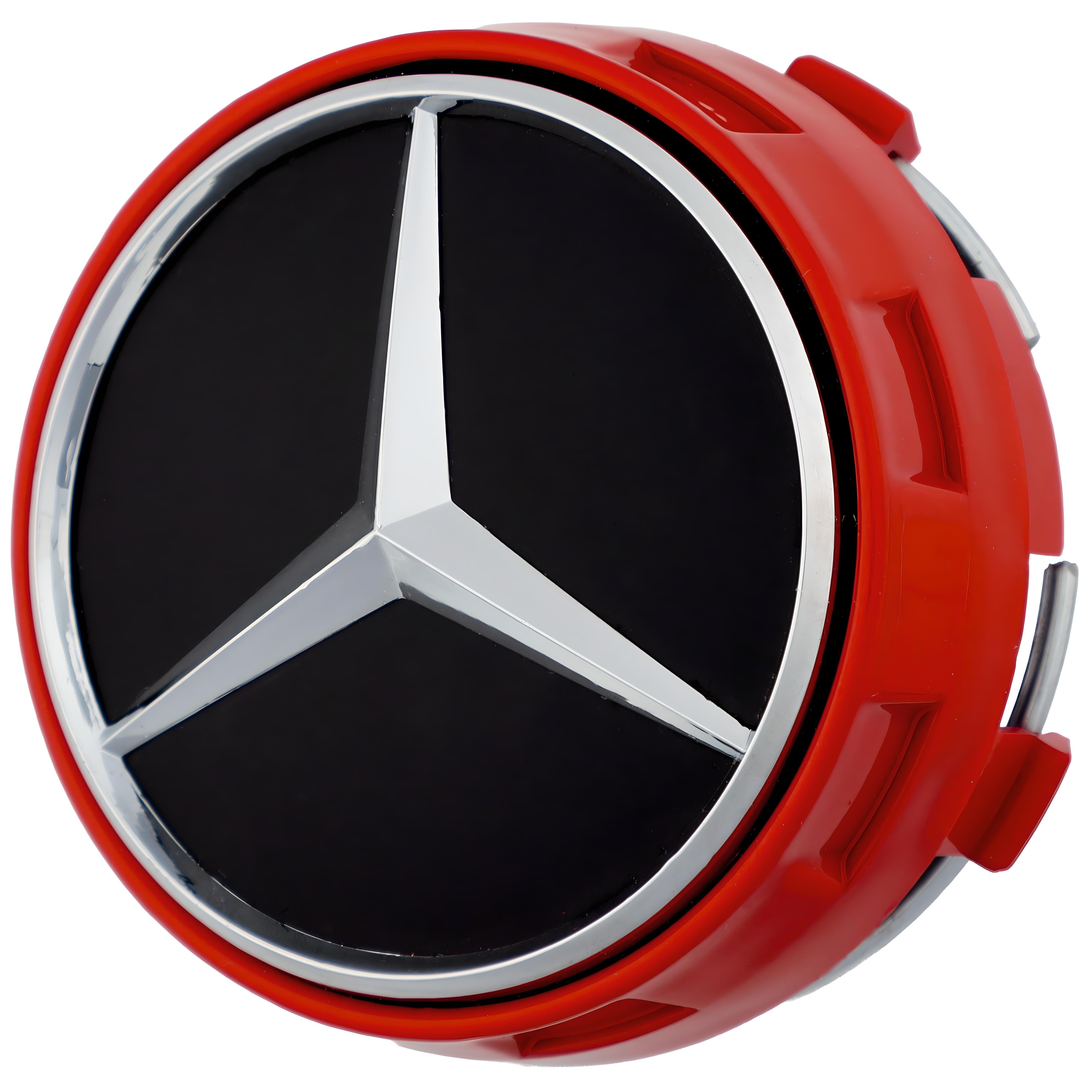 Mercedes Elevated Hub Caps | Gloss Red