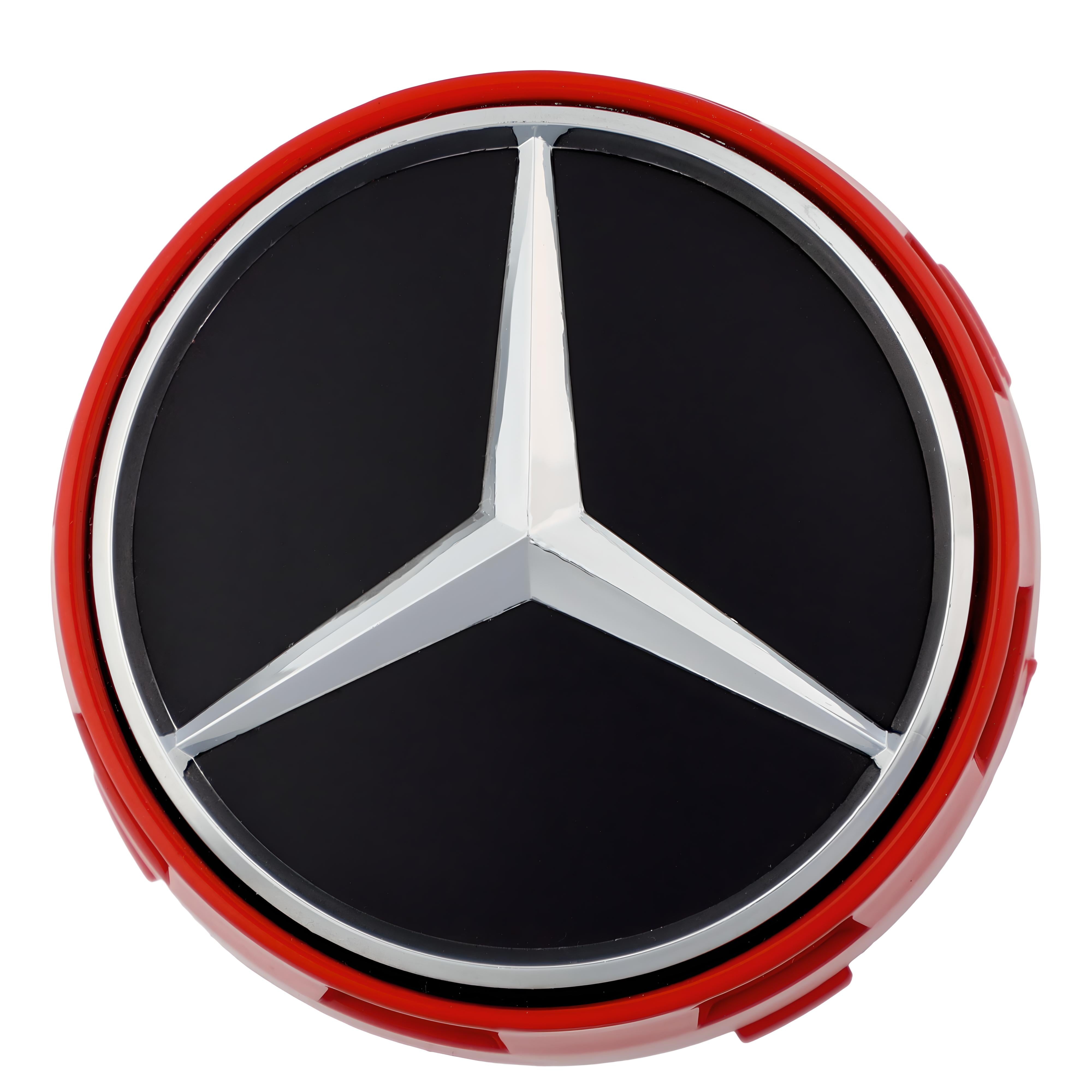 Mercedes Elevated Hub Caps | Gloss Red