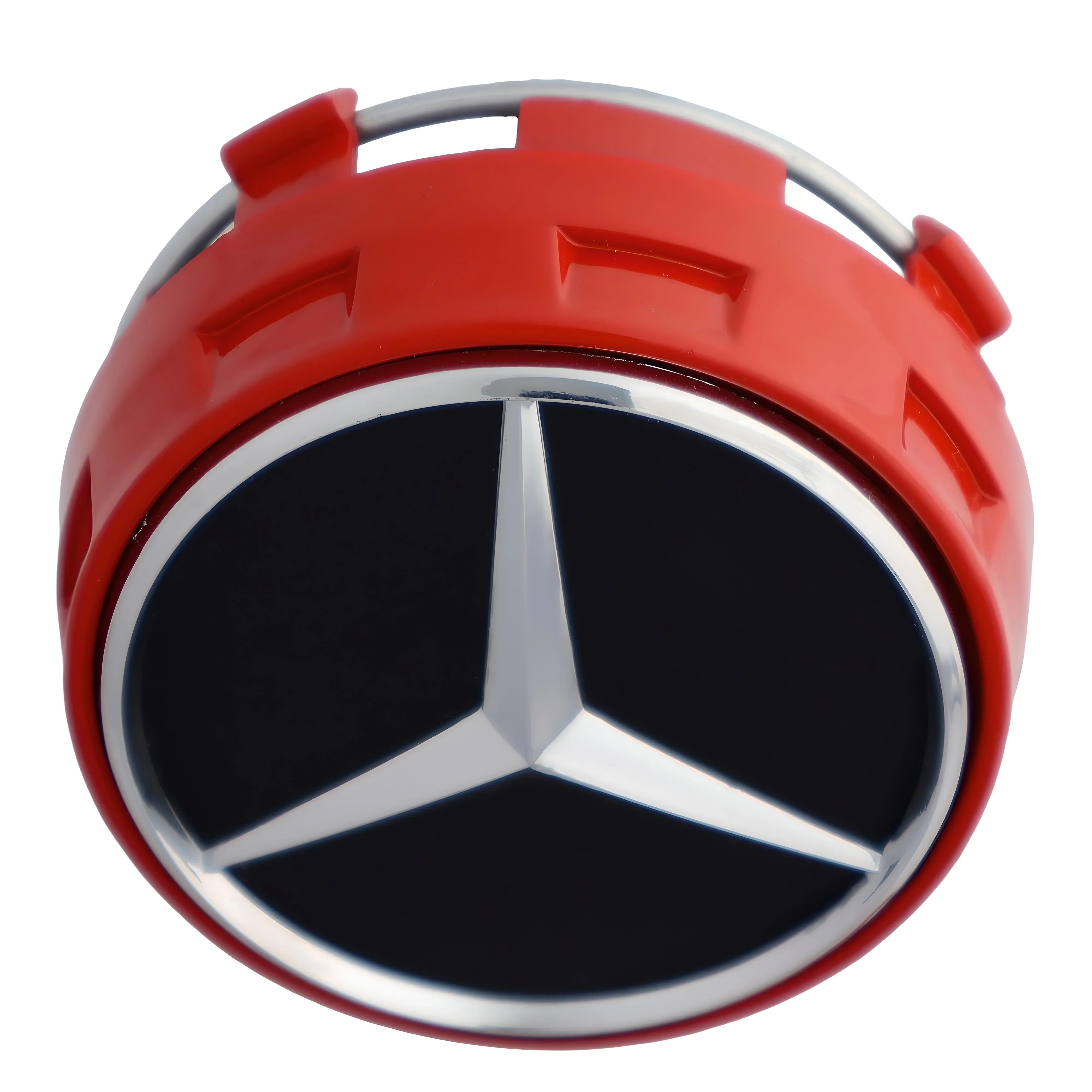 Mercedes Elevated Hub Caps | Gloss Red - Aftermarket - The Zenara Shop
