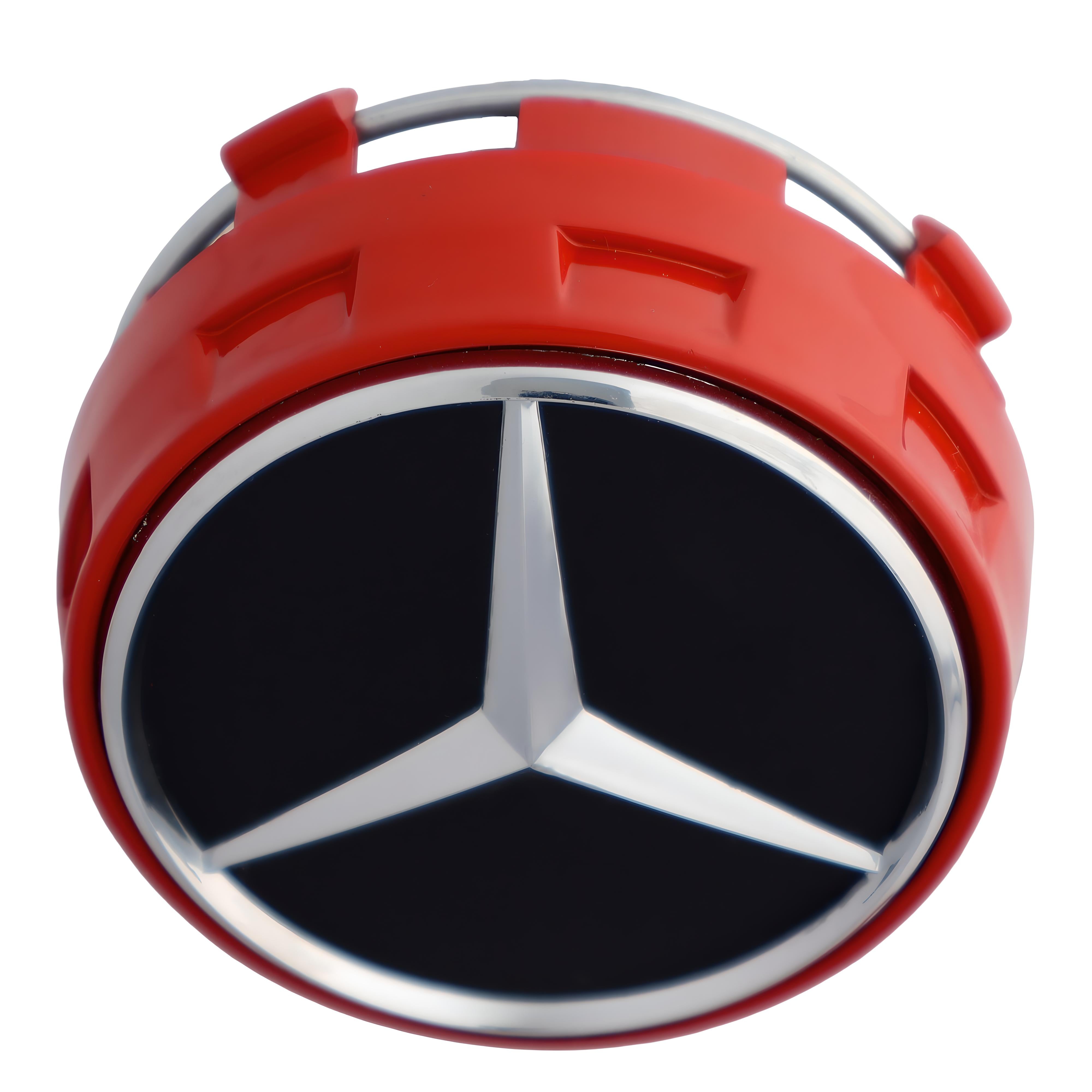 Mercedes Elevated Hub Caps | Gloss Red