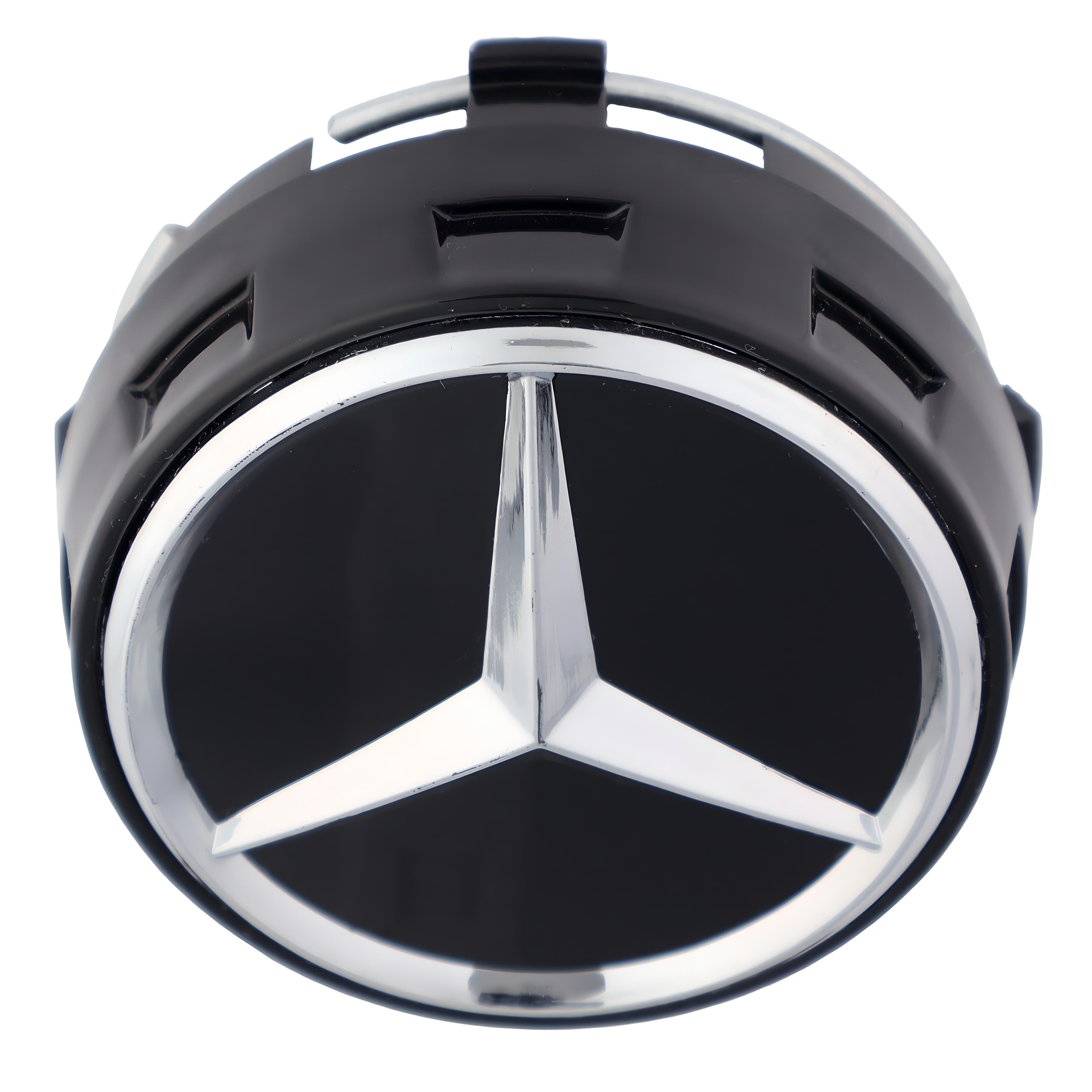 Mercedes Elevated Hub Caps | Gloss Black