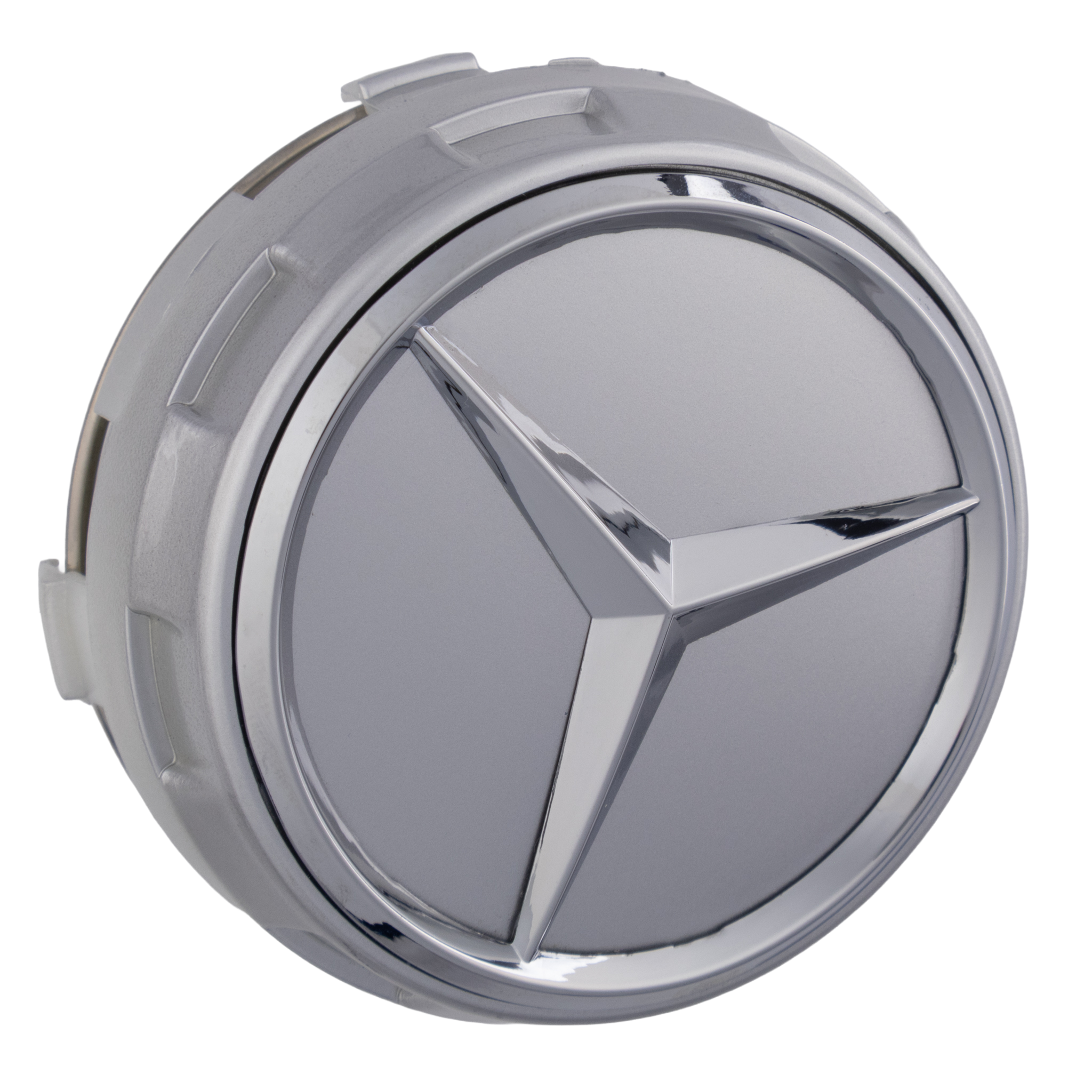 Mercedes Elevated Hub Caps | Platinum Silver