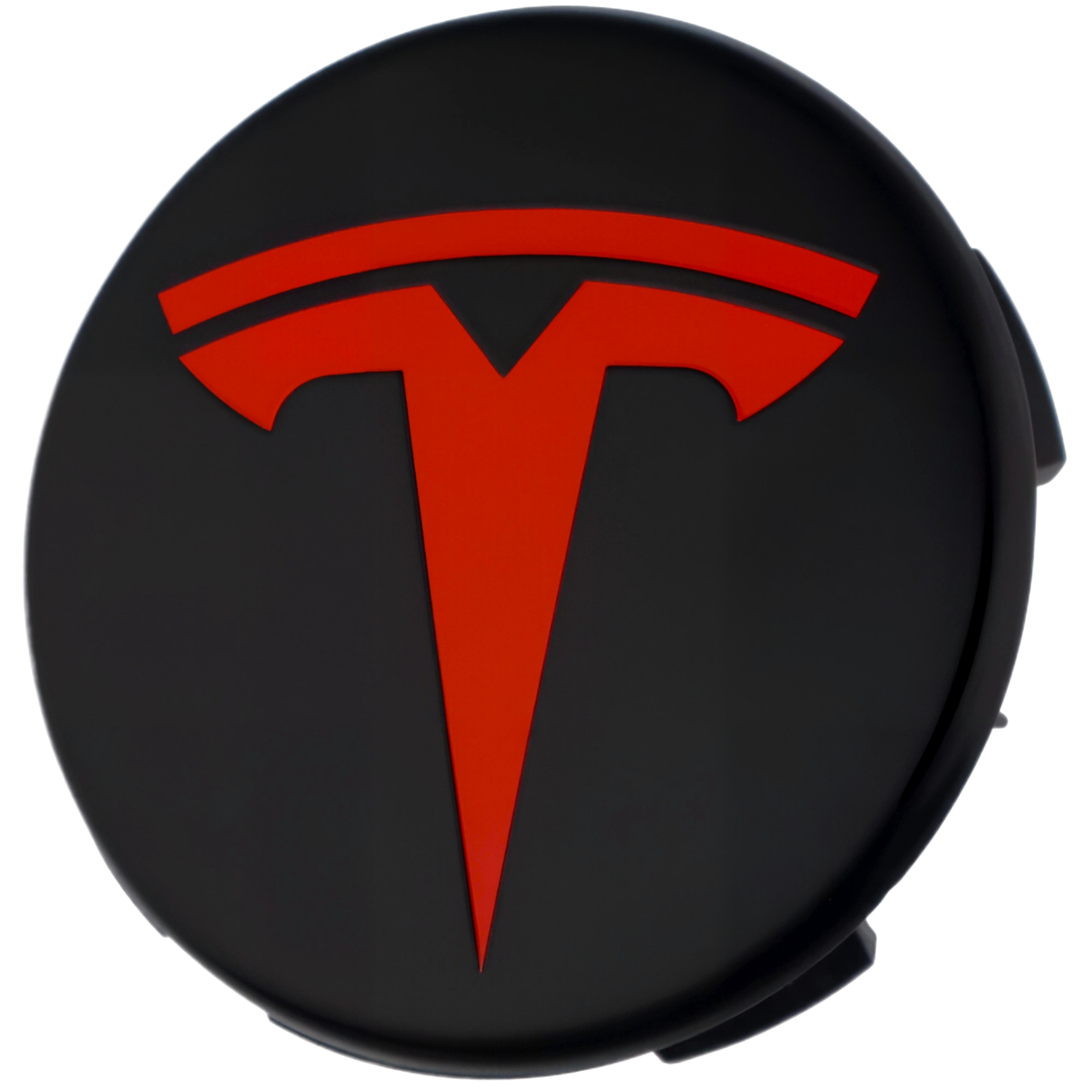 Tesla Hub Caps | Black Red