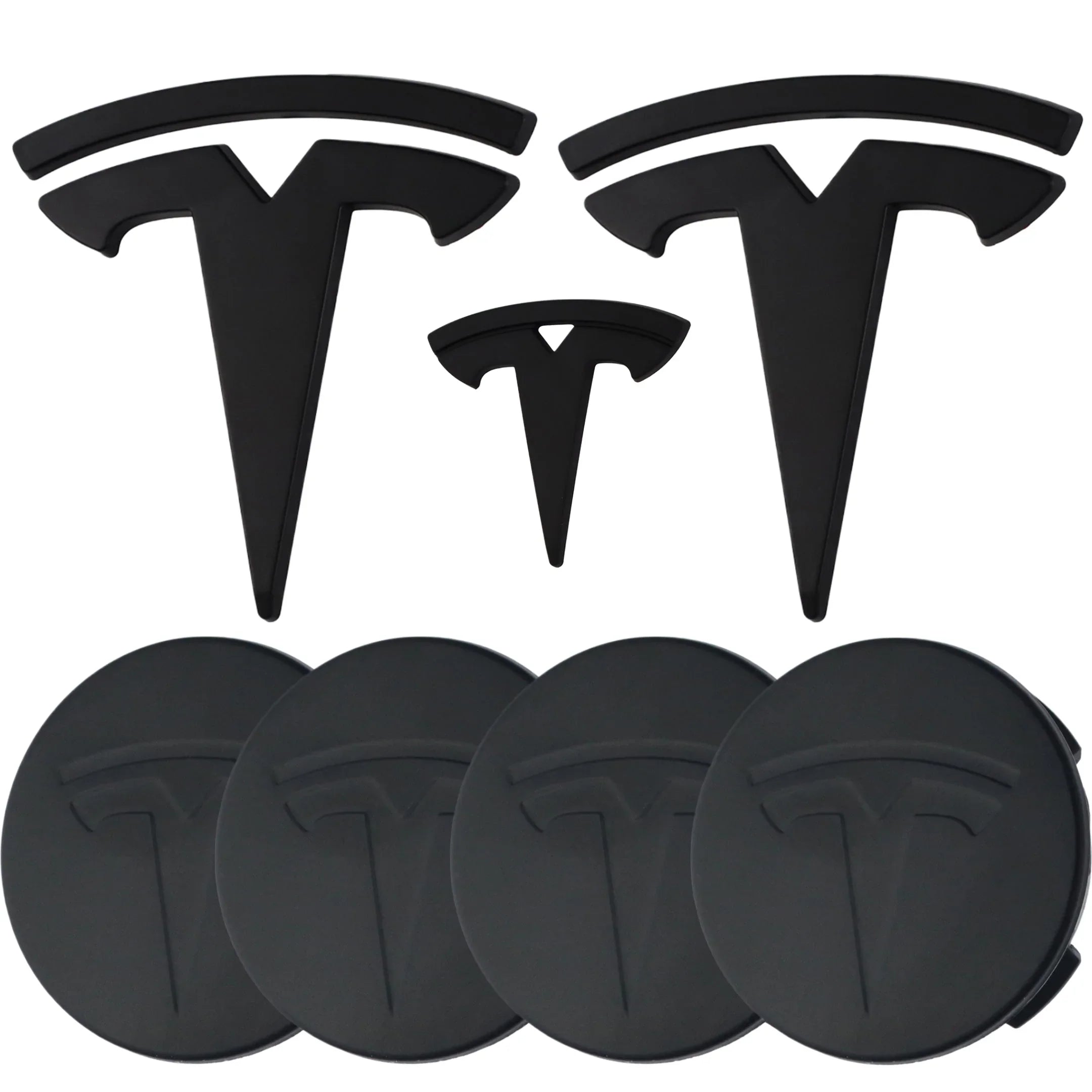Tesla Emblem Overlay | Matte Black
