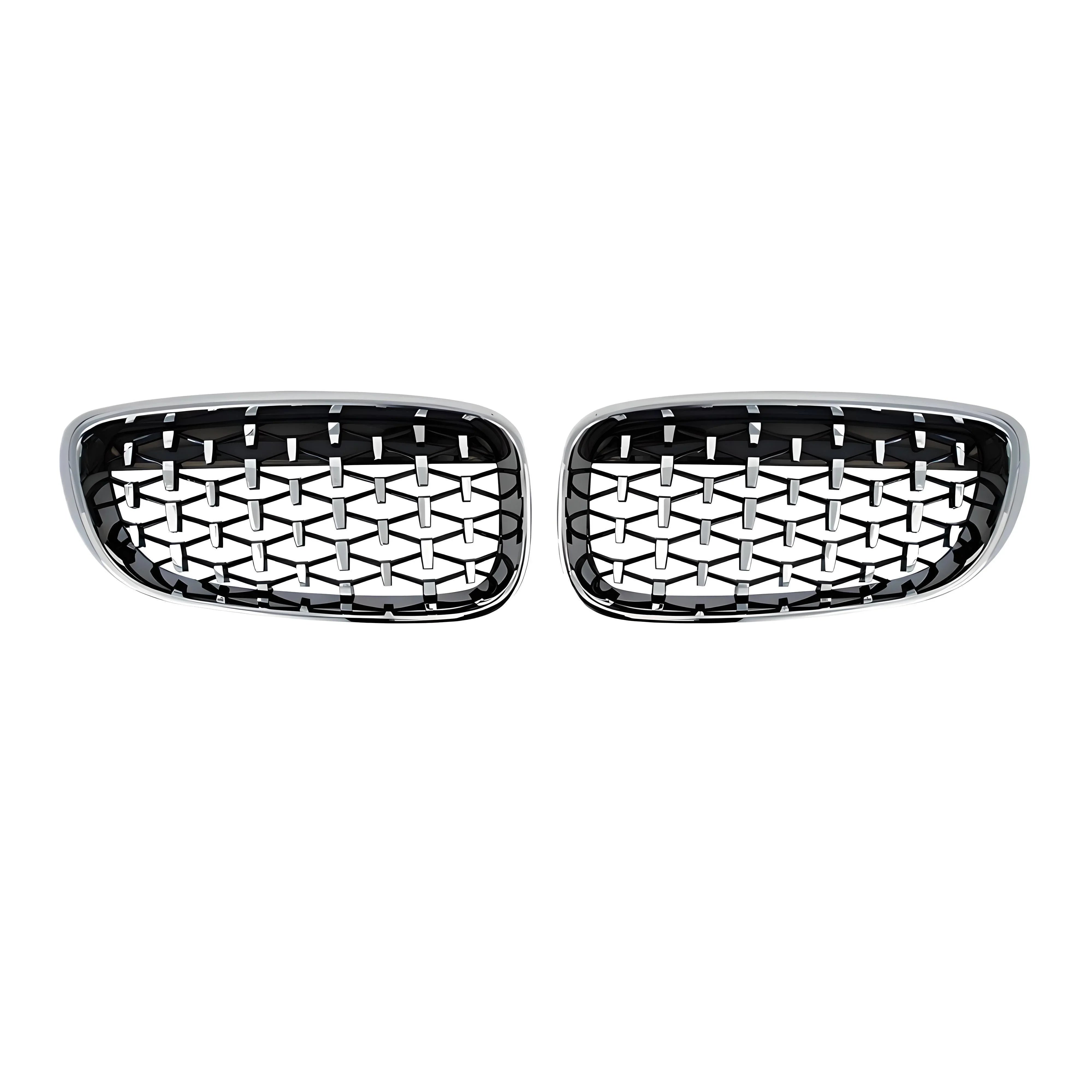 BMW F10 F18 Front Bumper Grill Kidney Grille Glossy Black Chrome Frame Front