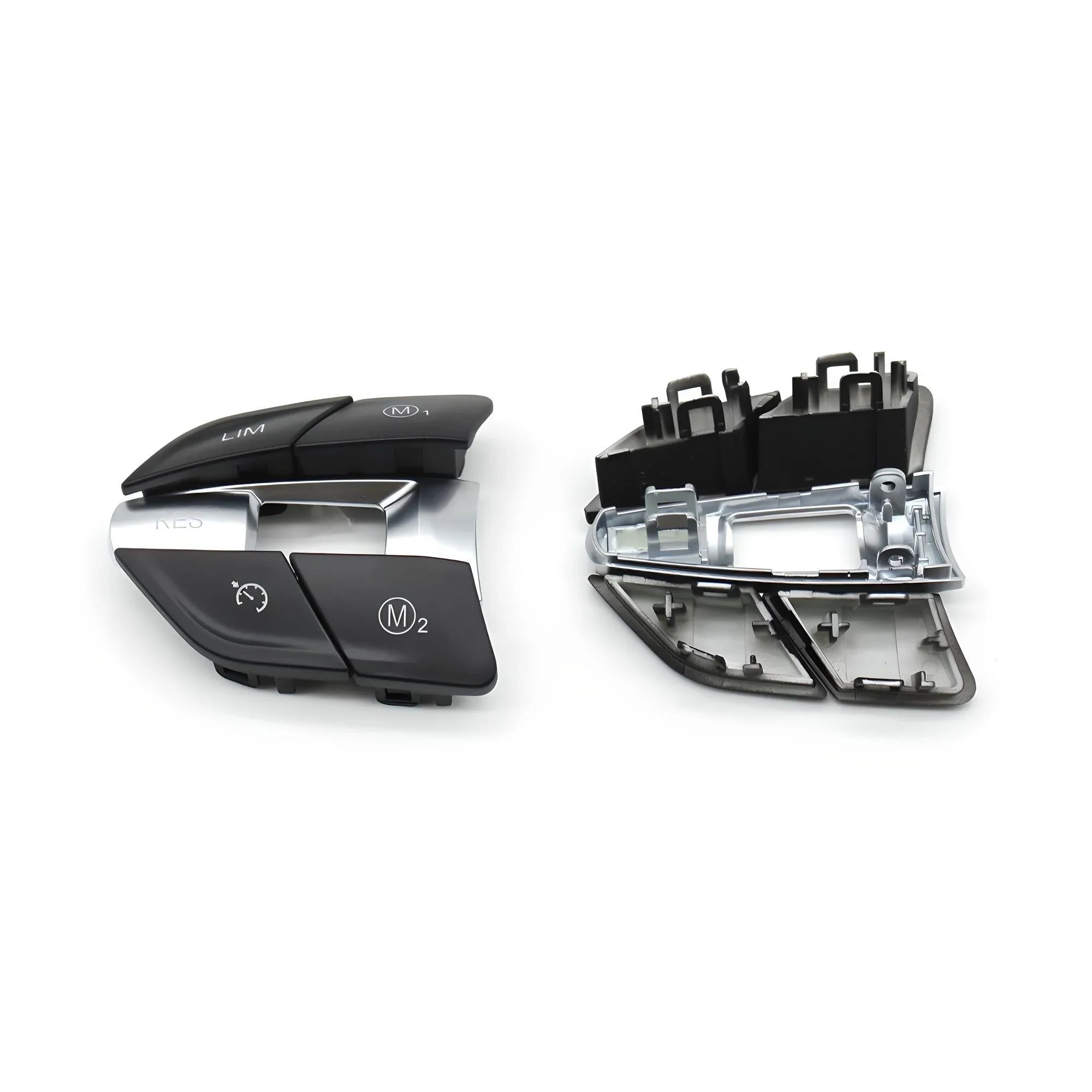 BMW steering wheel control buttons – Black/Silver – Compatible with BMW F30 F32 – Interior