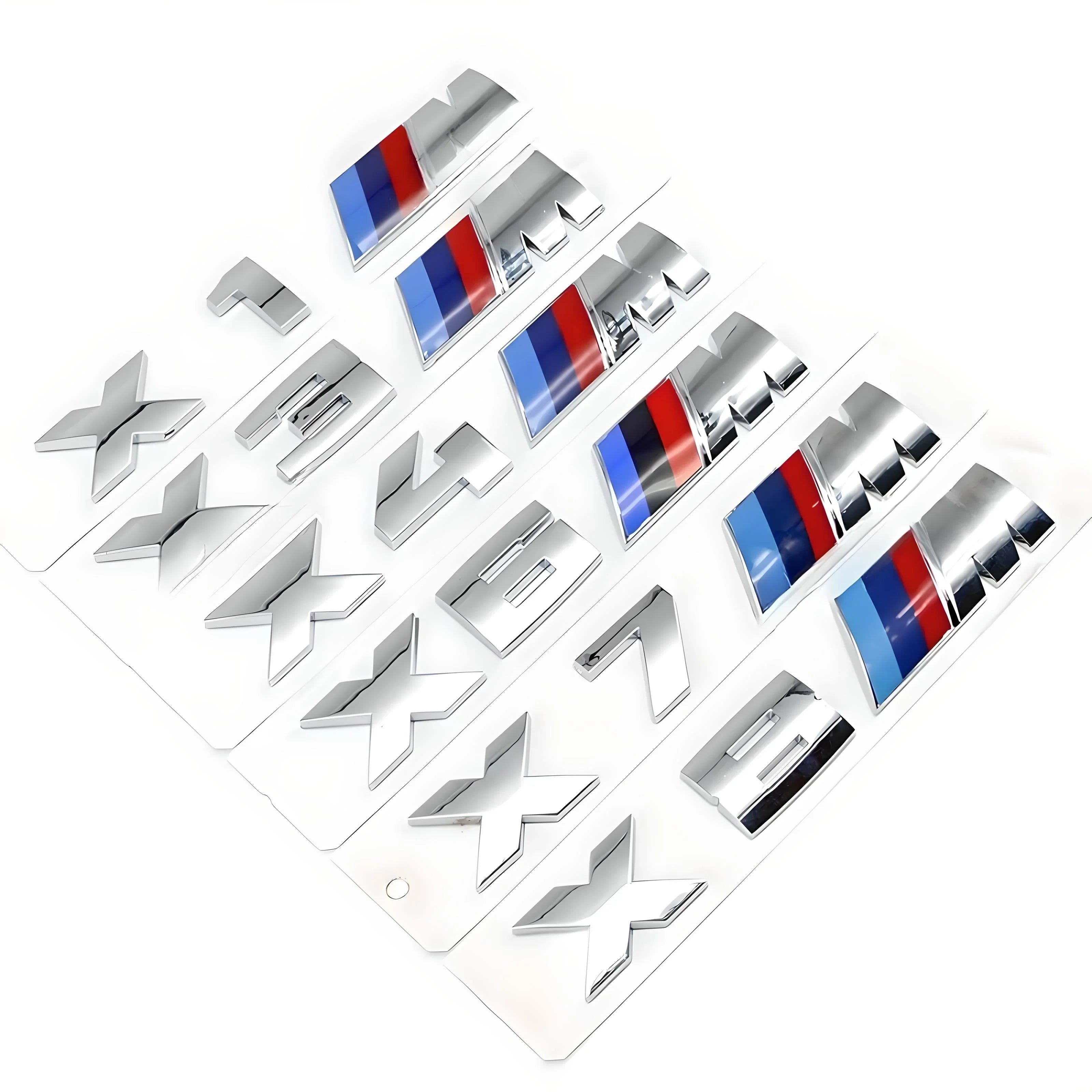 BMW 3D Emblem Badges – Chrome Blue Red – Compatible with BMW Rear Exterior