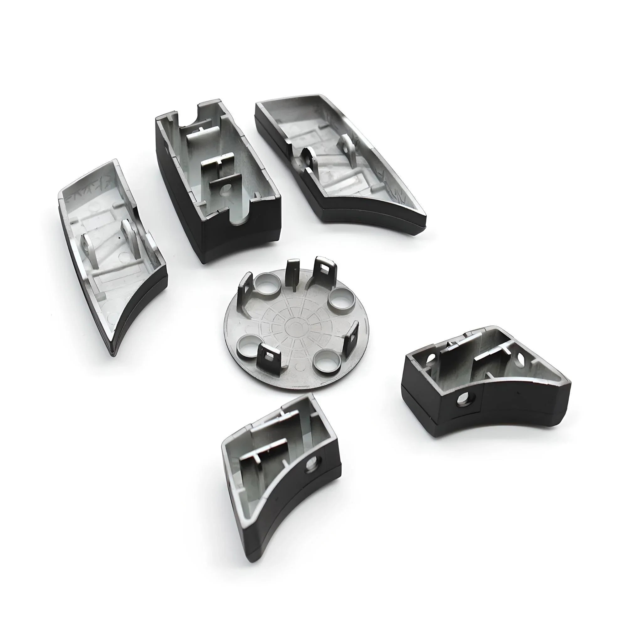 Wheel Center Cap Clips Kit – Silver and Black – Compatible with BMW – Exterior