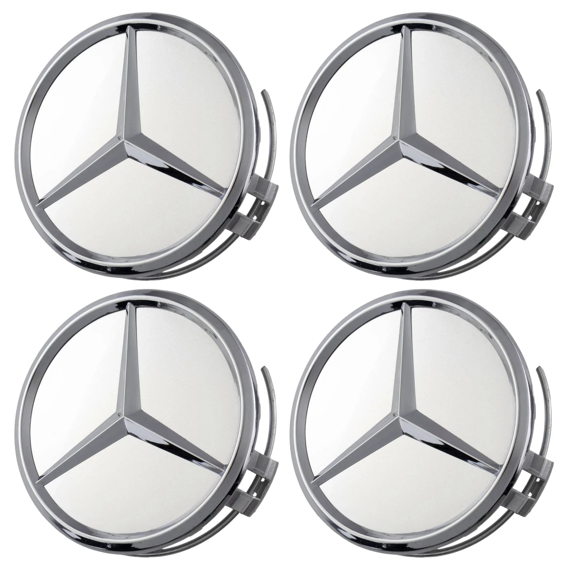 Mercedes Hub Caps | Silver Chrome - Aftermarket - The Zenara Shop
