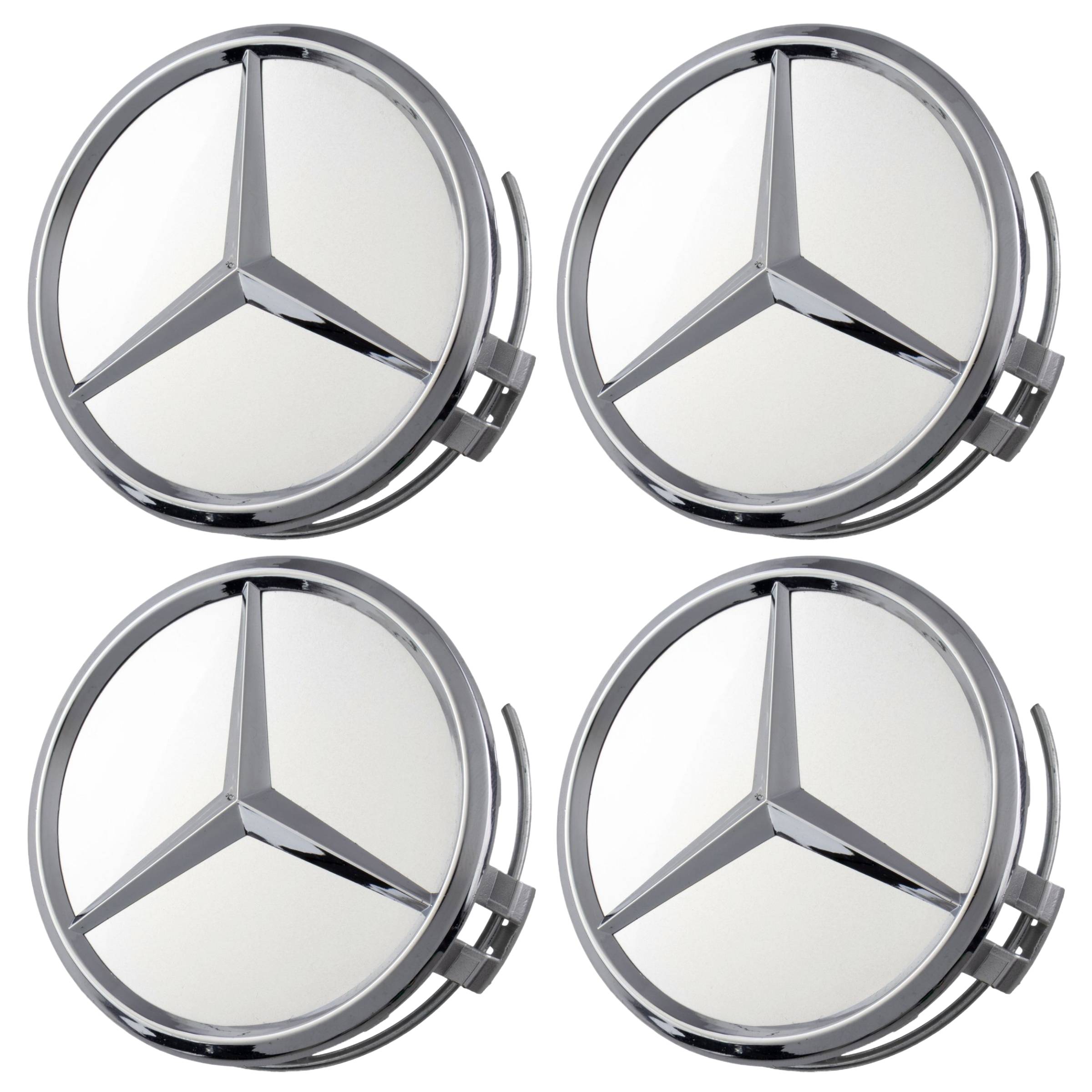 Mercedes Hub Caps | Silver Chrome