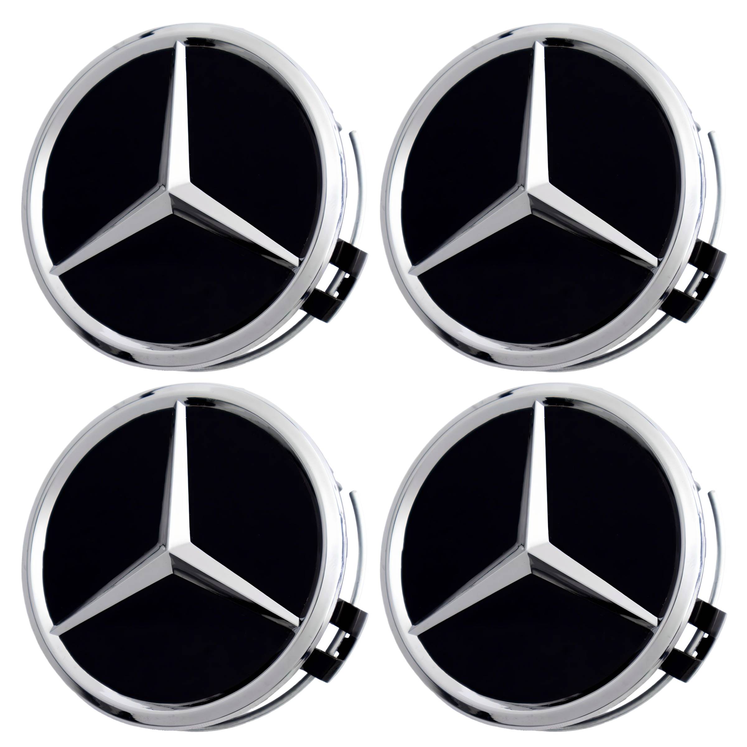 Mercedes Hub Caps | Chrome Black
