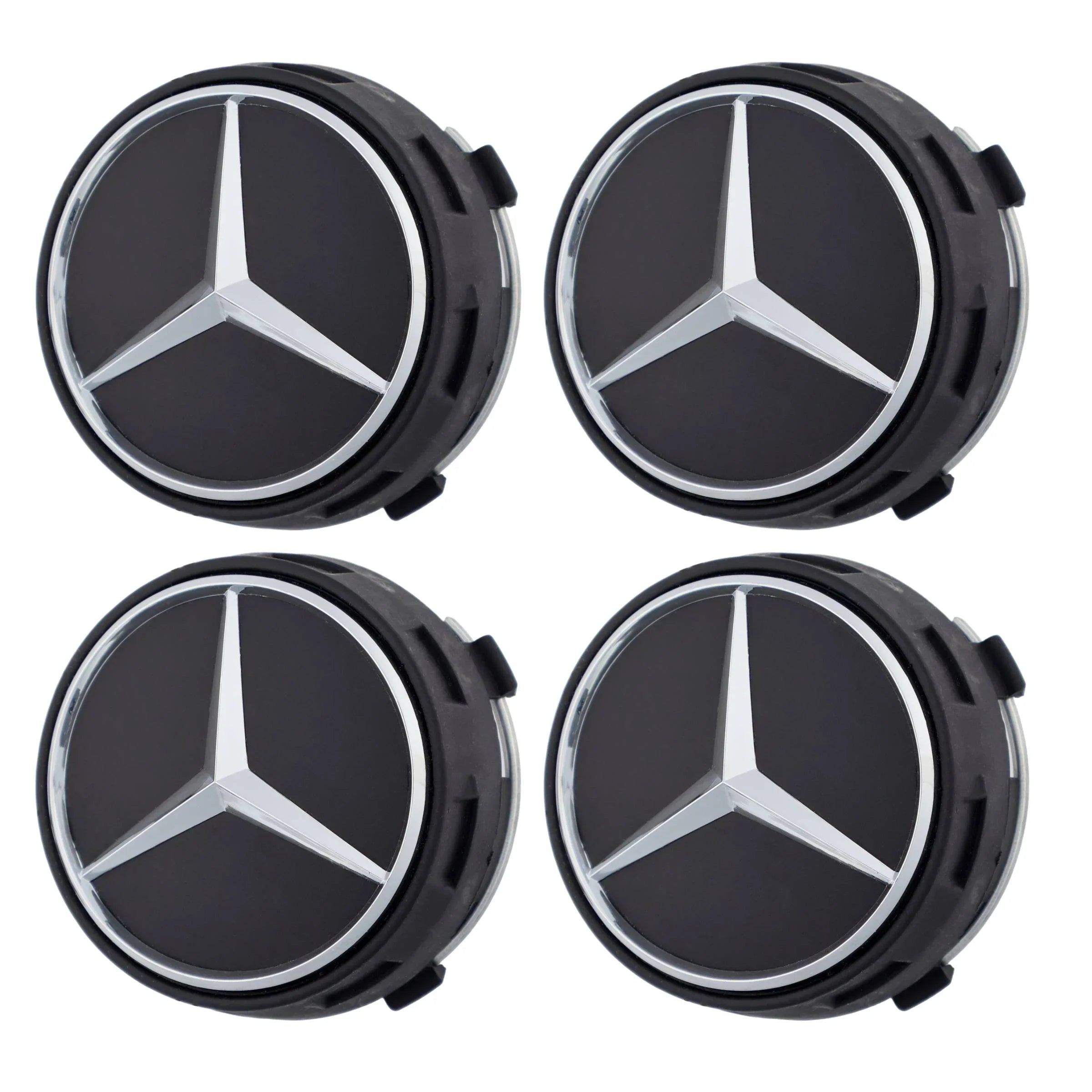 Mercedes Elevated Hub Caps | Matte Black - Aftermarket - The Zenara Shop