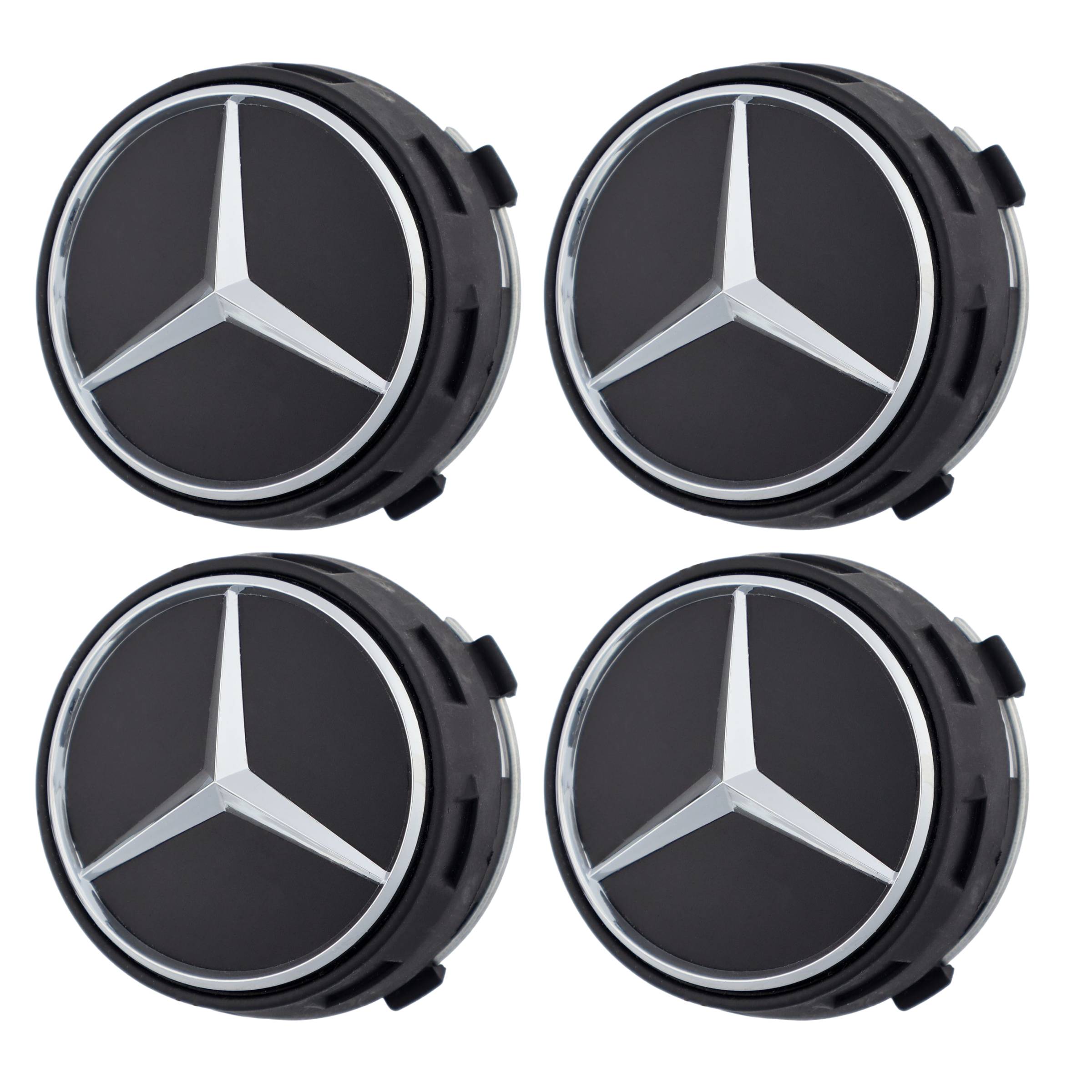 Mercedes Elevated Hub Caps | Matte Black