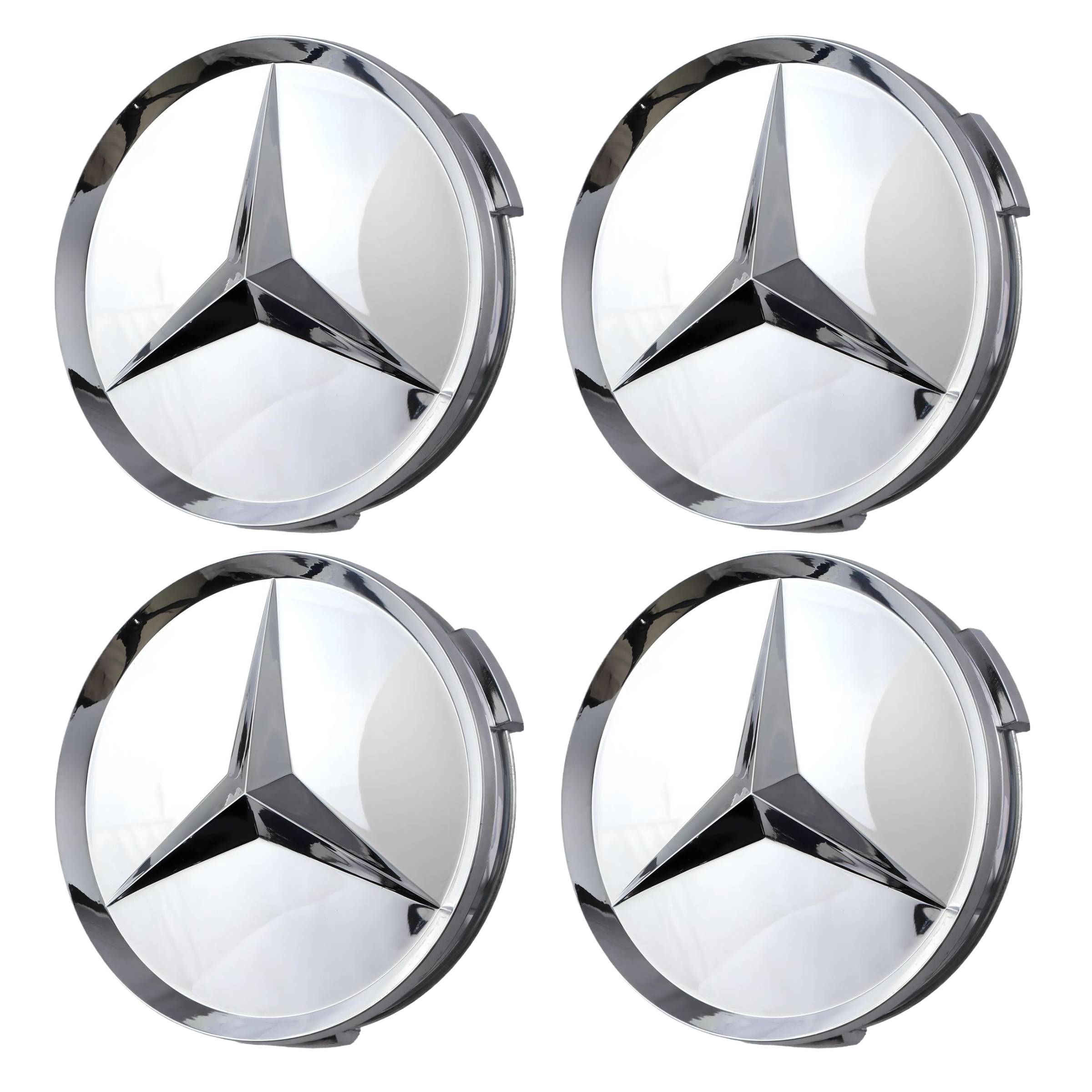 Mercedes Hub Caps | Gloss Silver