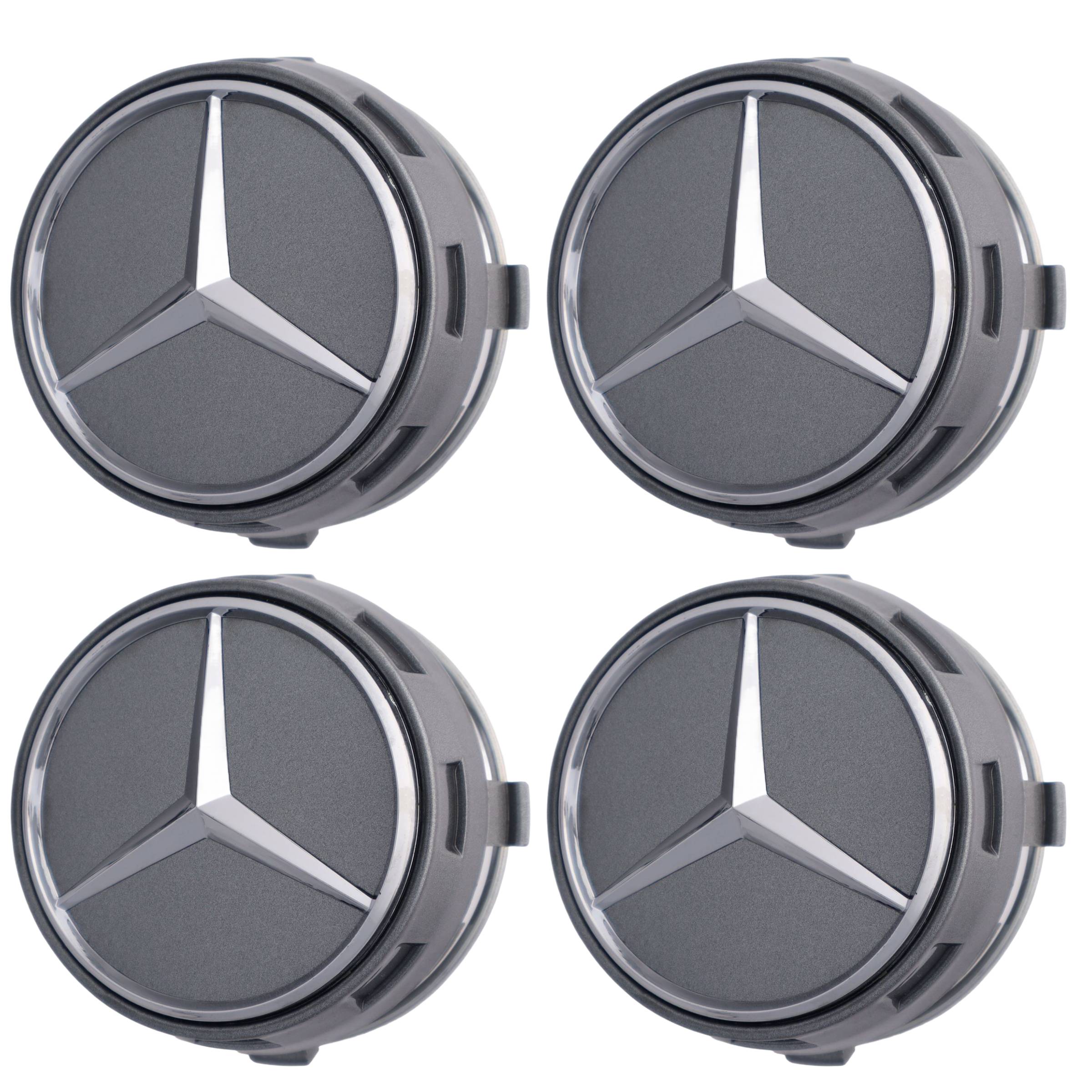 Mercedes Elevated Hub Caps | Titanium Gray