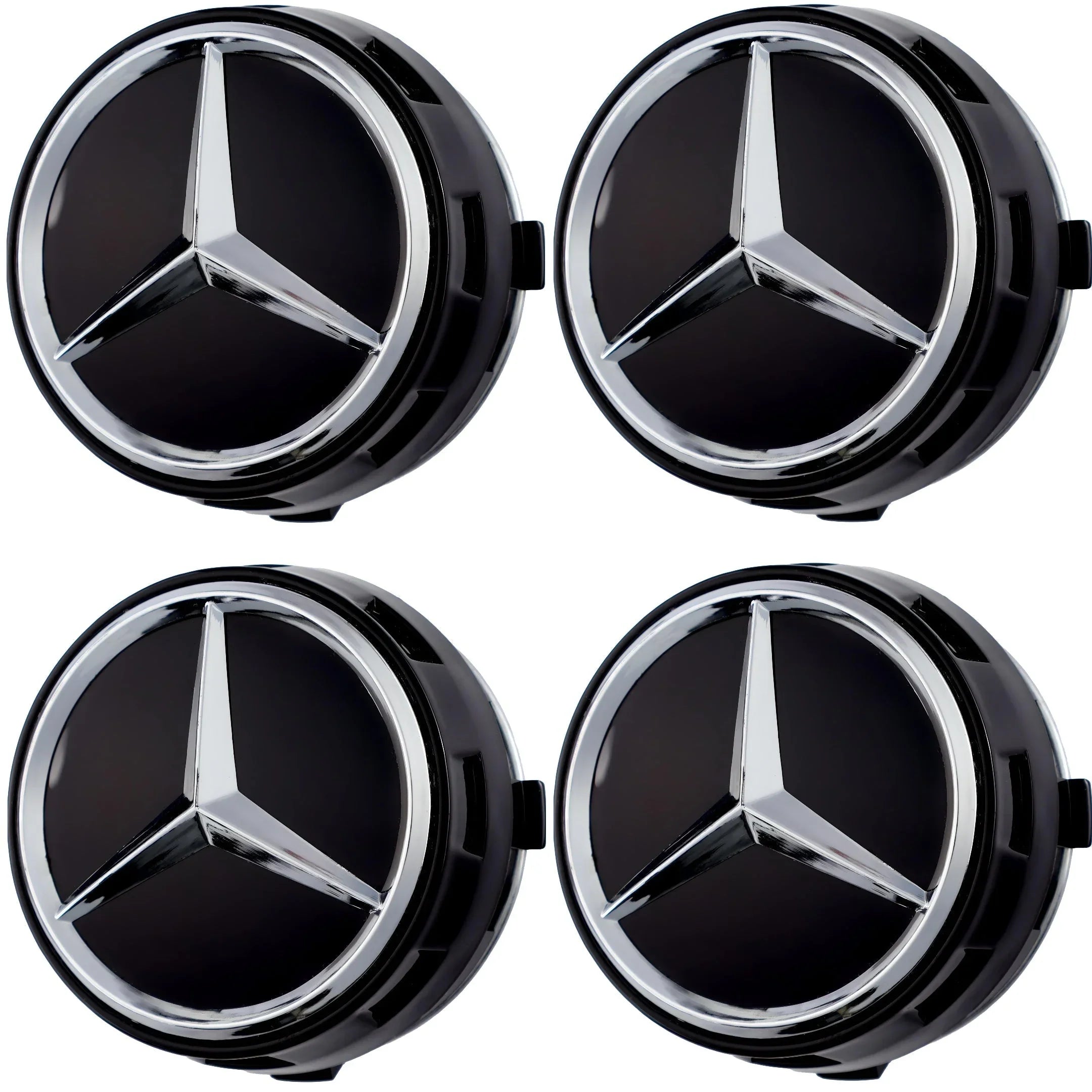 Mercedes Elevated Hub Caps | Gloss Black - Aftermarket - The Zenara Shop