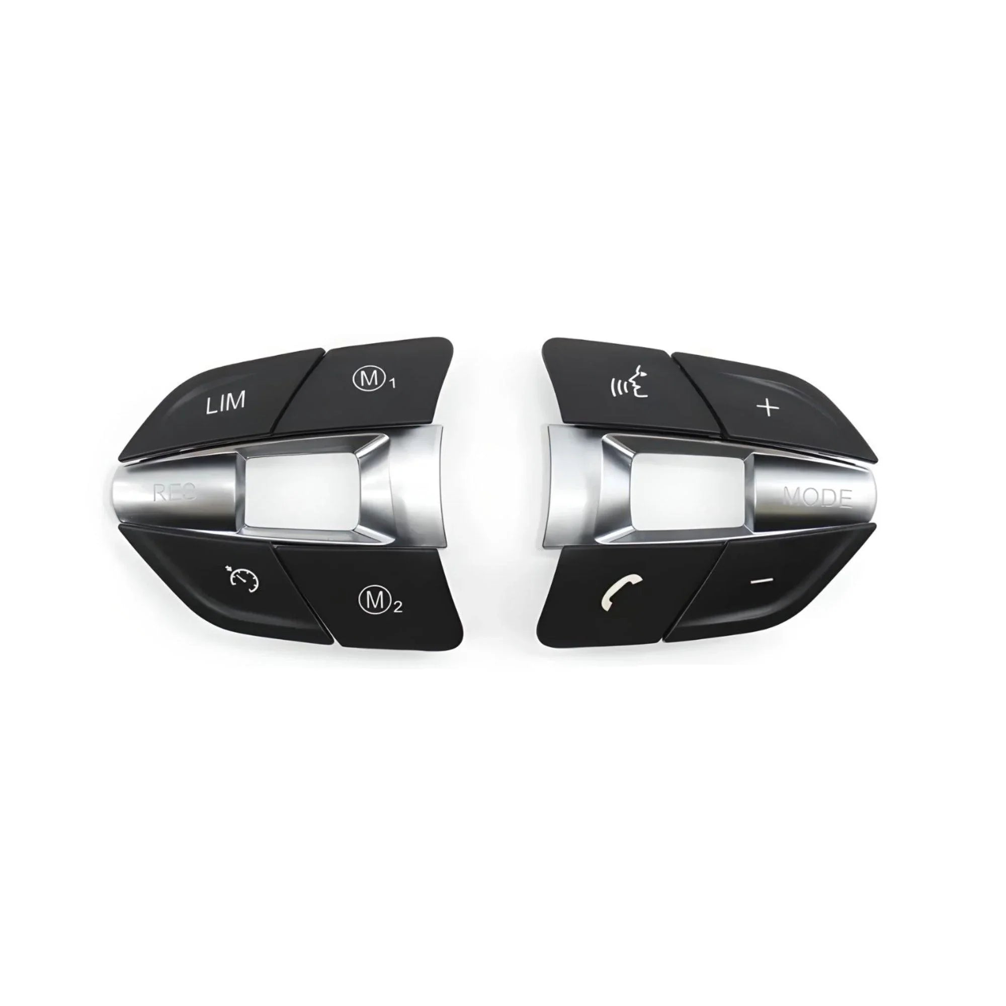 Steering Wheel Control Buttons – Black Silver – Compatible with BMW – Front Interior