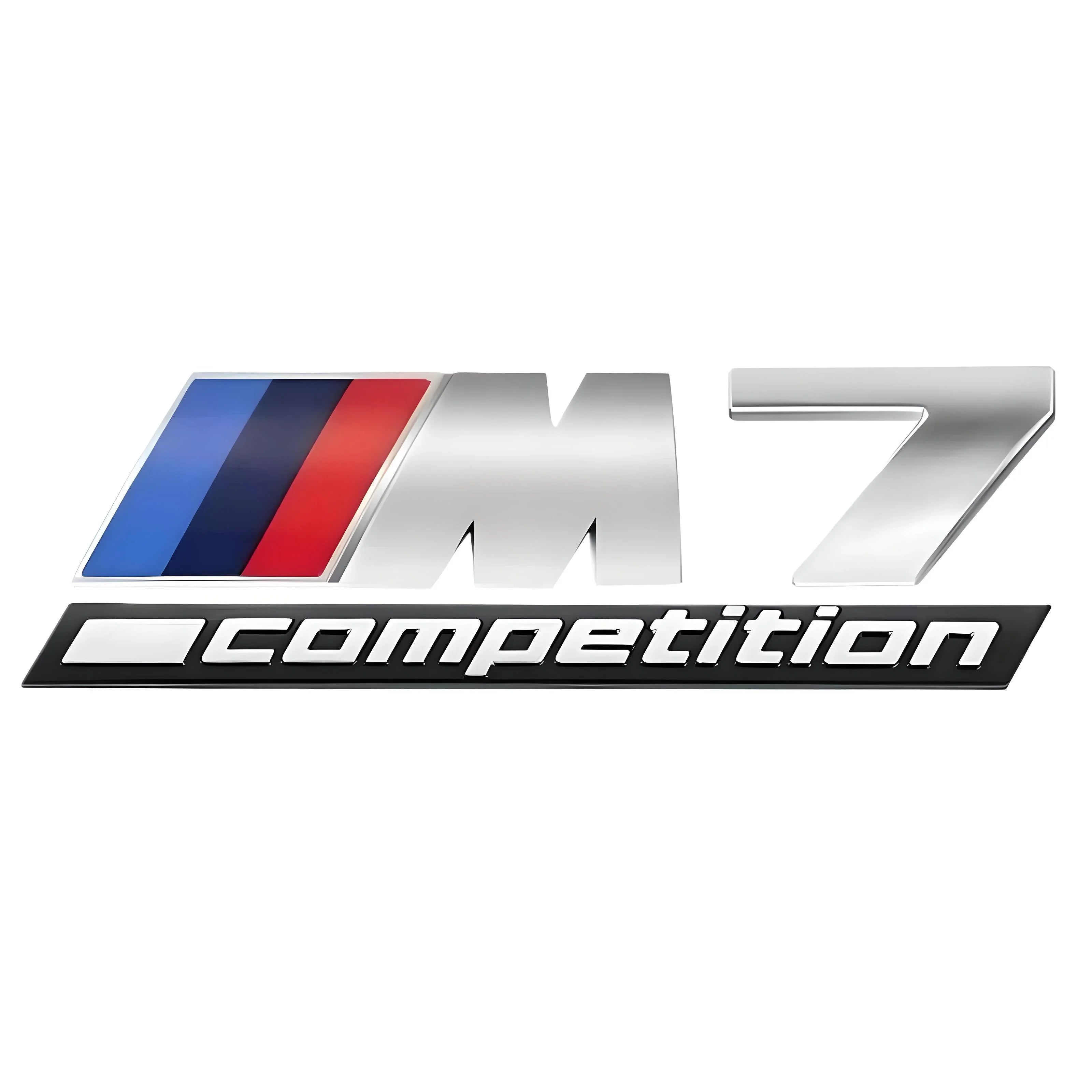 BMW M7 competition silver badge emblem