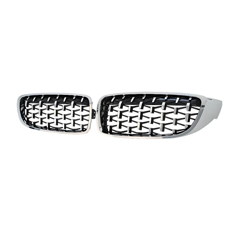 BMW 4 Series Front Kidney Grilles – Chrome Black – Compatible with BMW 4 Series F32 F33 F36 – Front