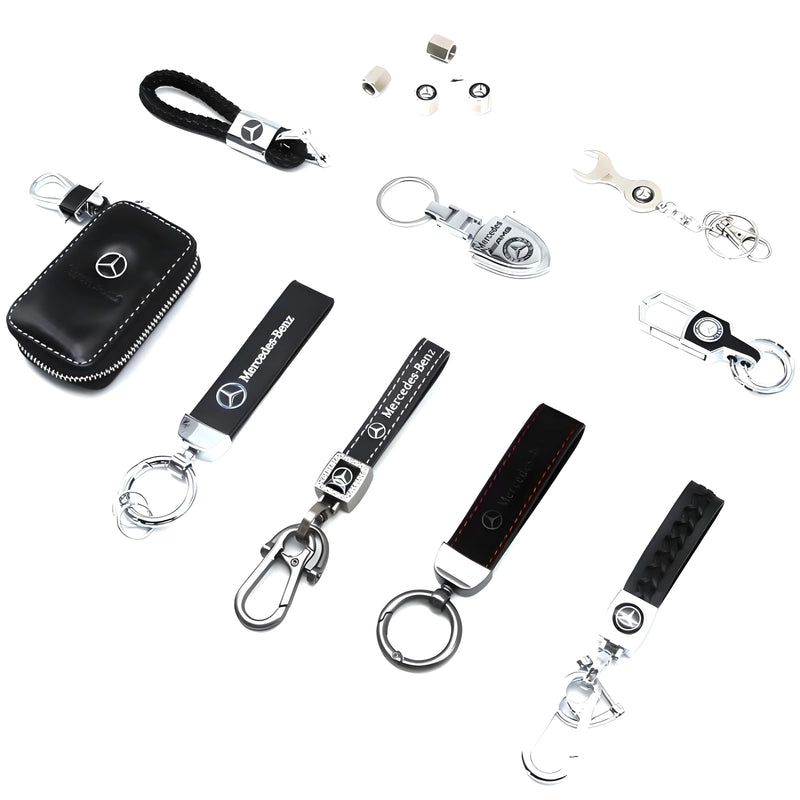 Mercedes Benz Keyring Collection – Black and Silver Finish – Compatible with Mercedes Benz Models – Exterior