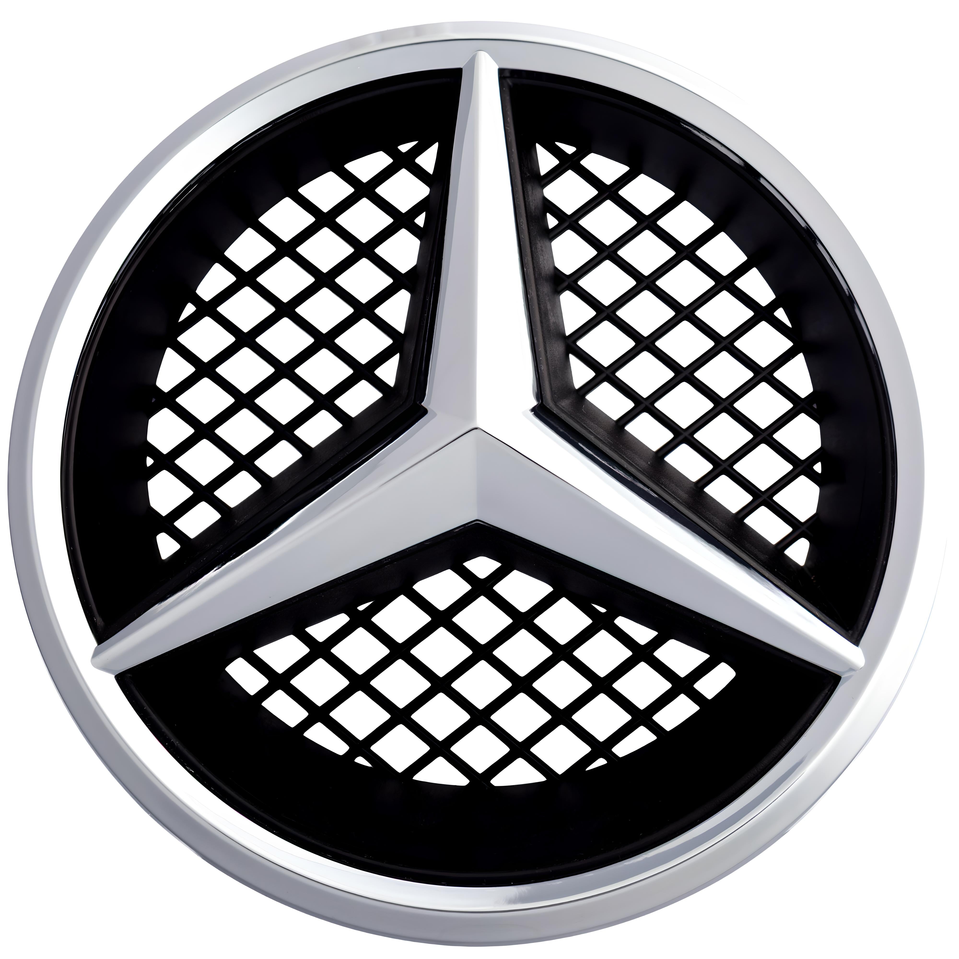 Mercedes Grille Emblem | Chrome - Grid Style