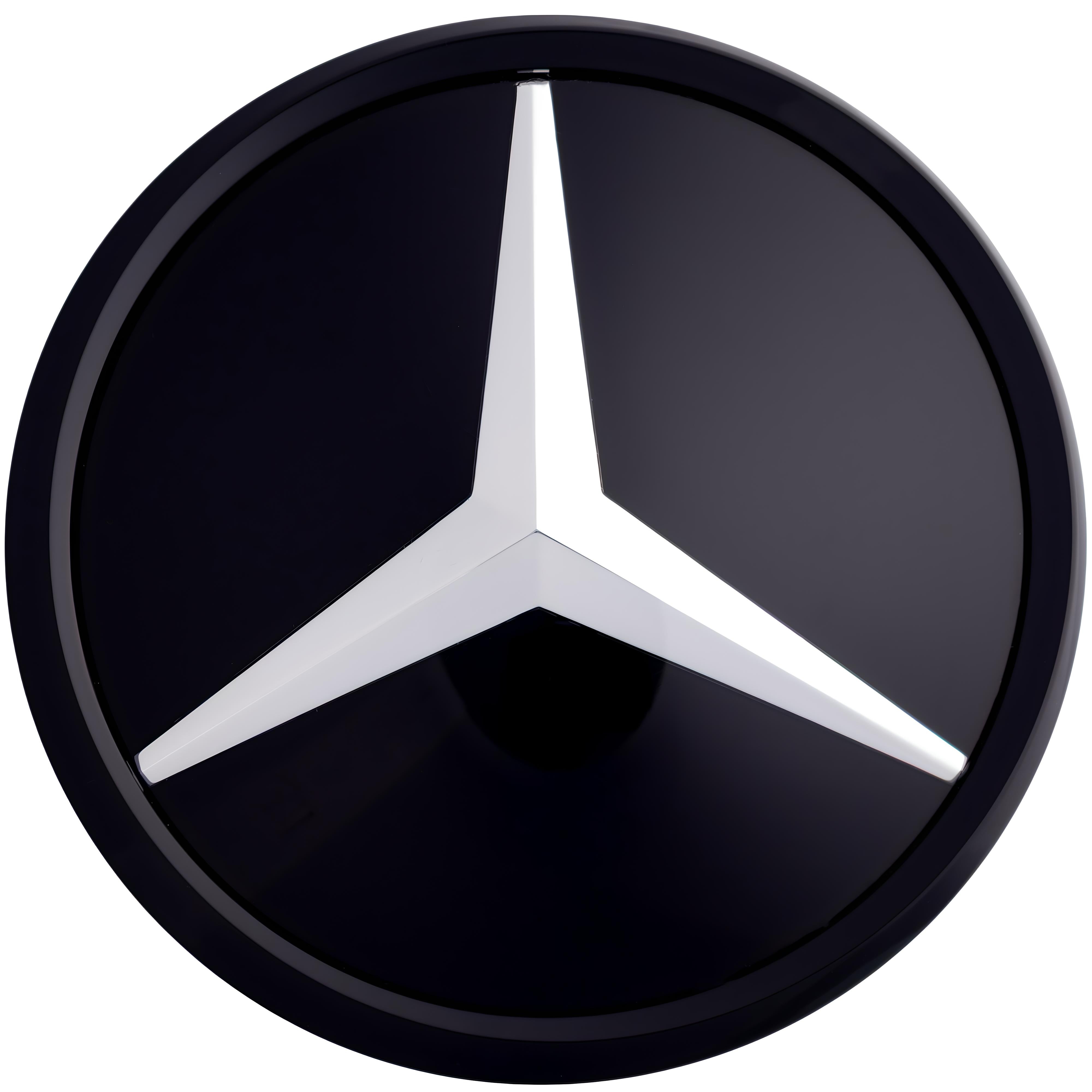 Mercedes Grille Emblem | Silver Black - Mirror Style