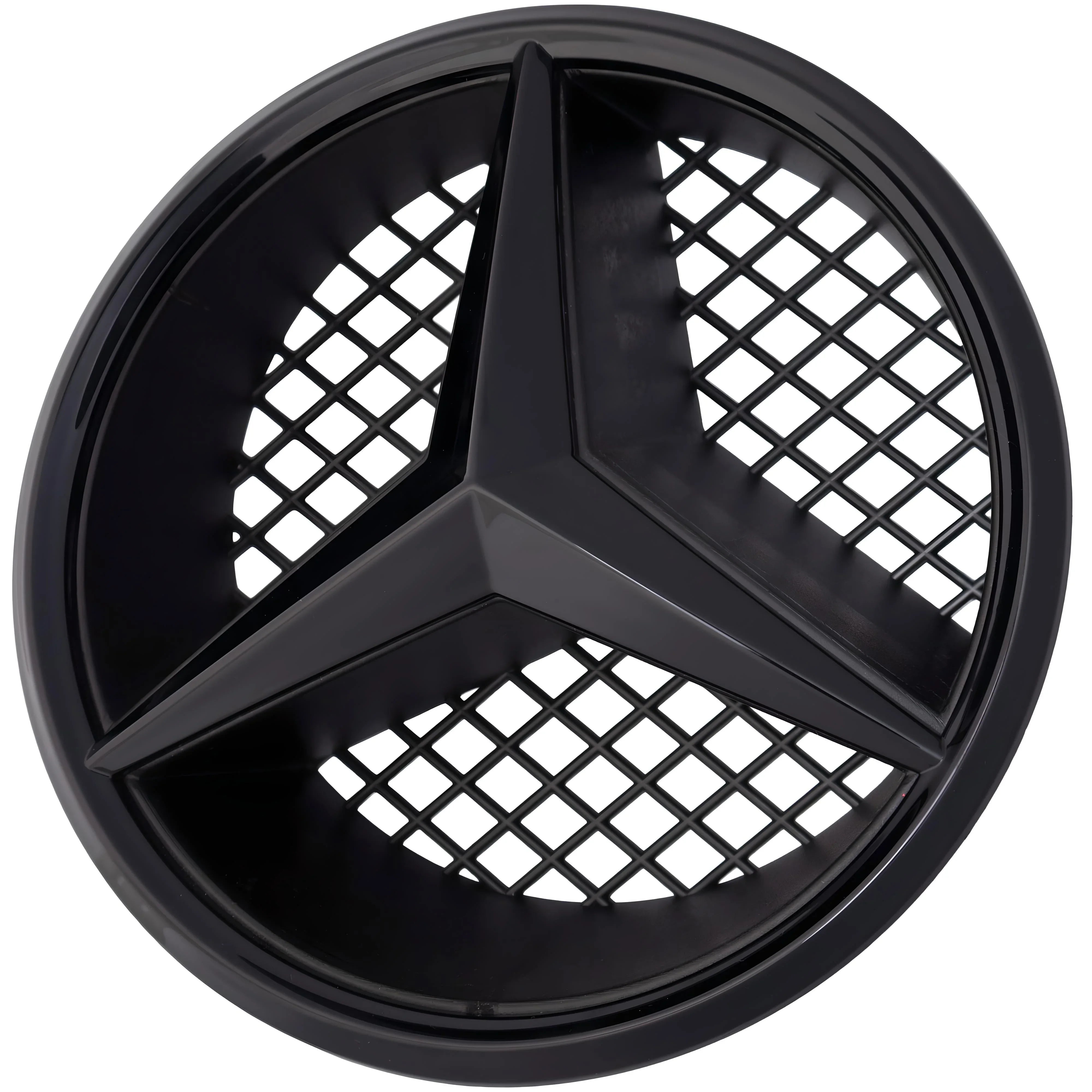 Mercedes Grille Emblem | Gloss Black - Grid Style - Aftermarket - The Zenara Shop