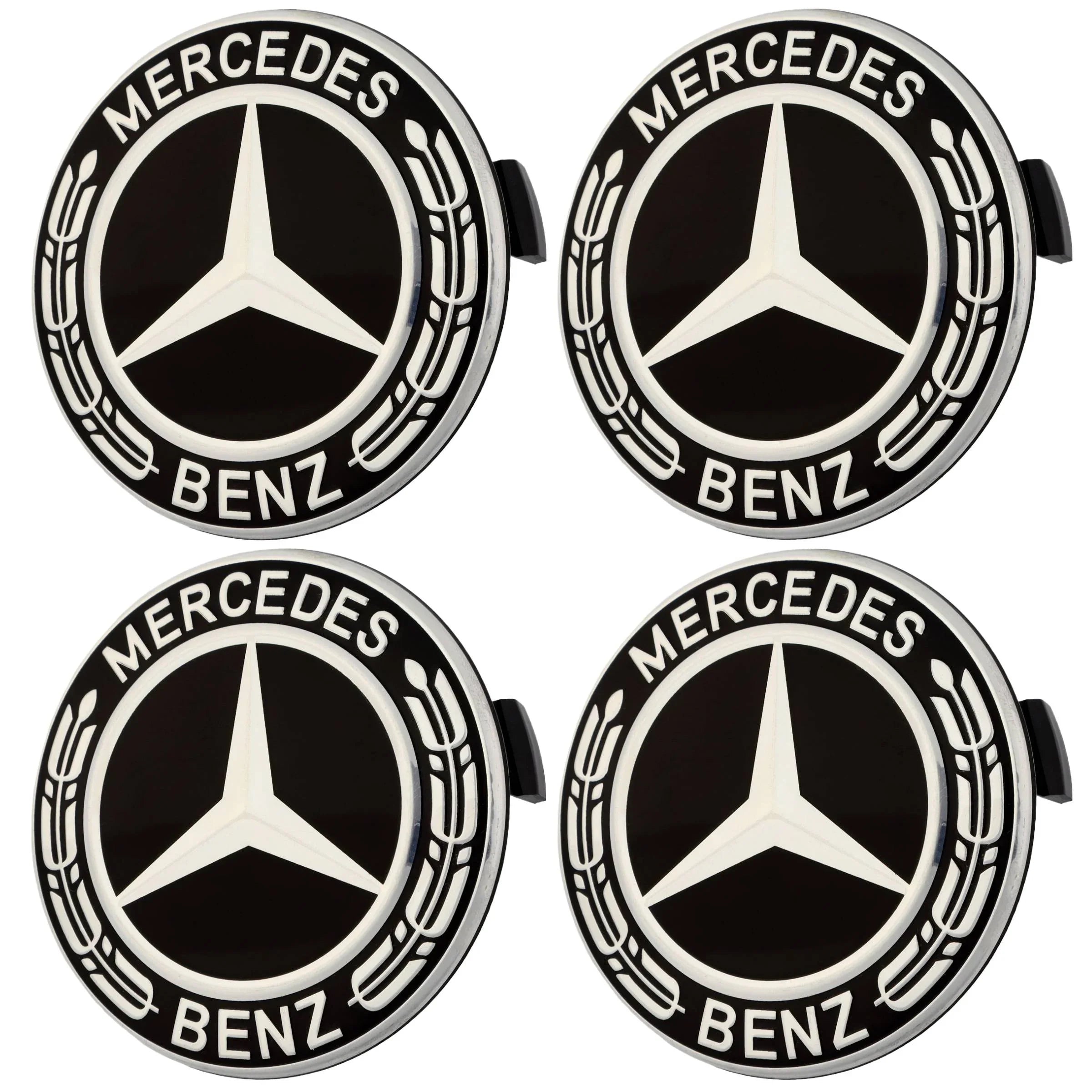 Mercedes Hub Caps | Classic Black - Aftermarket - The Zenara Shop