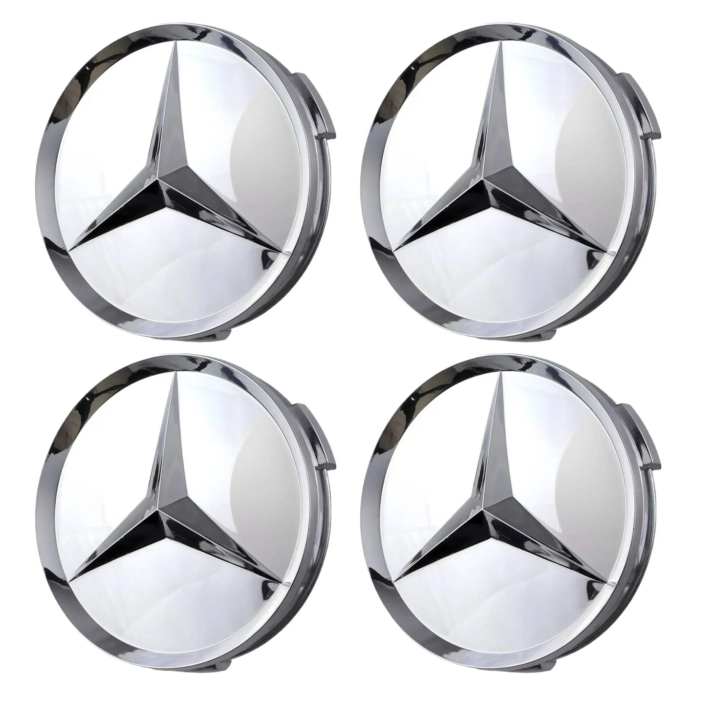 Mercedes Hub Caps | Gloss Silver - Aftermarket - The Zenara Shop